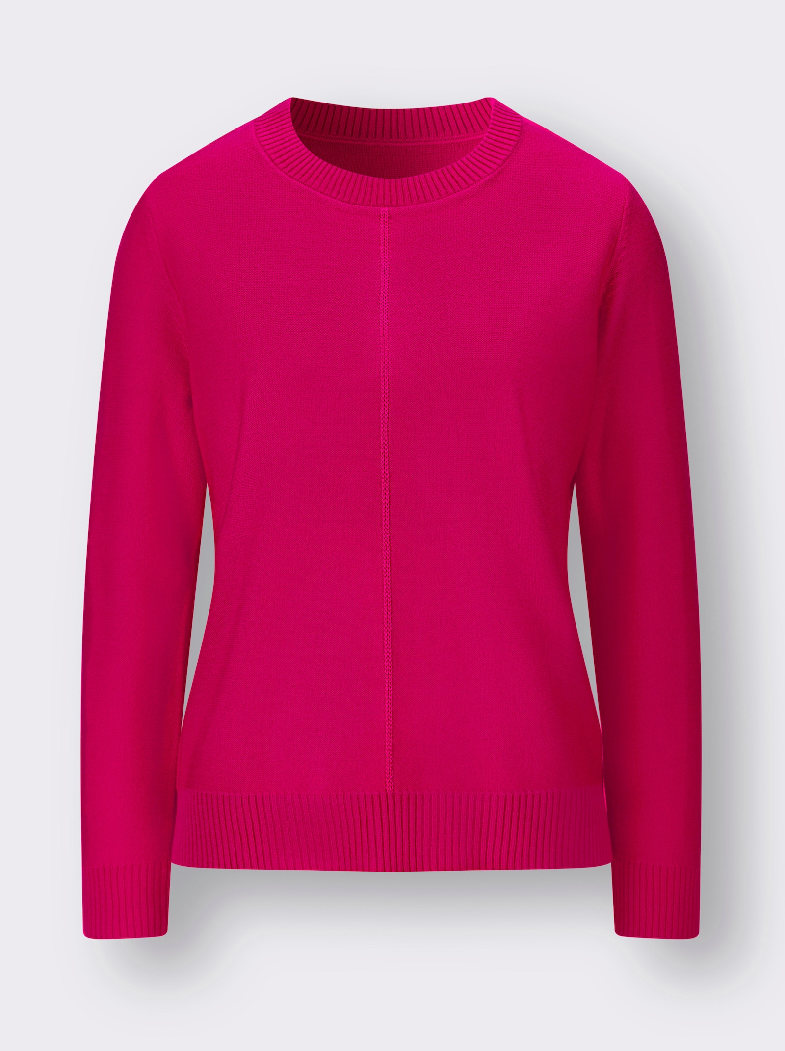 Pullover met lange mouwen en siernaad voor - pink