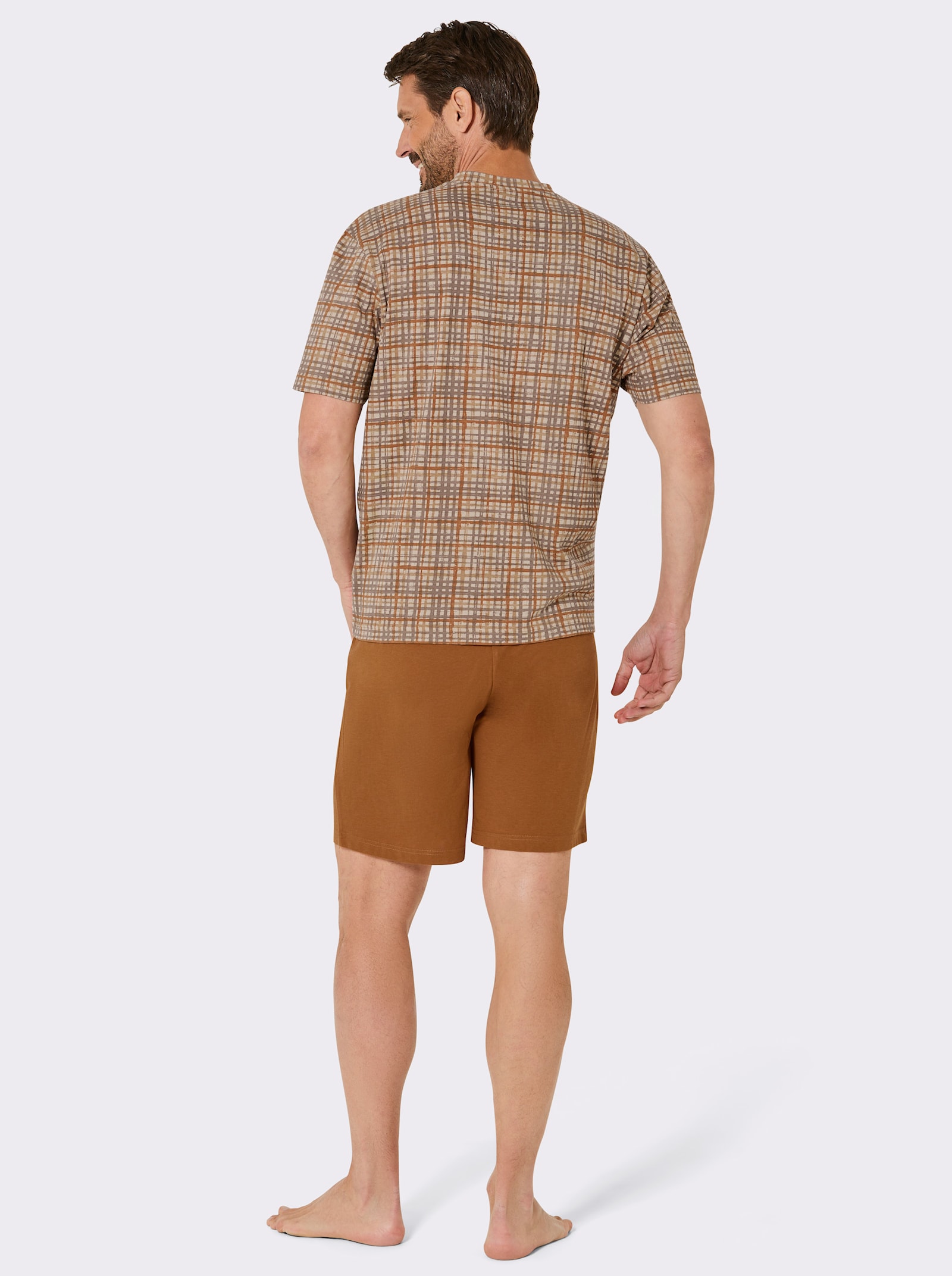 wäschepur men Shortys im preiswerten Doppelpack - cognac-kariert + schilf-kariert