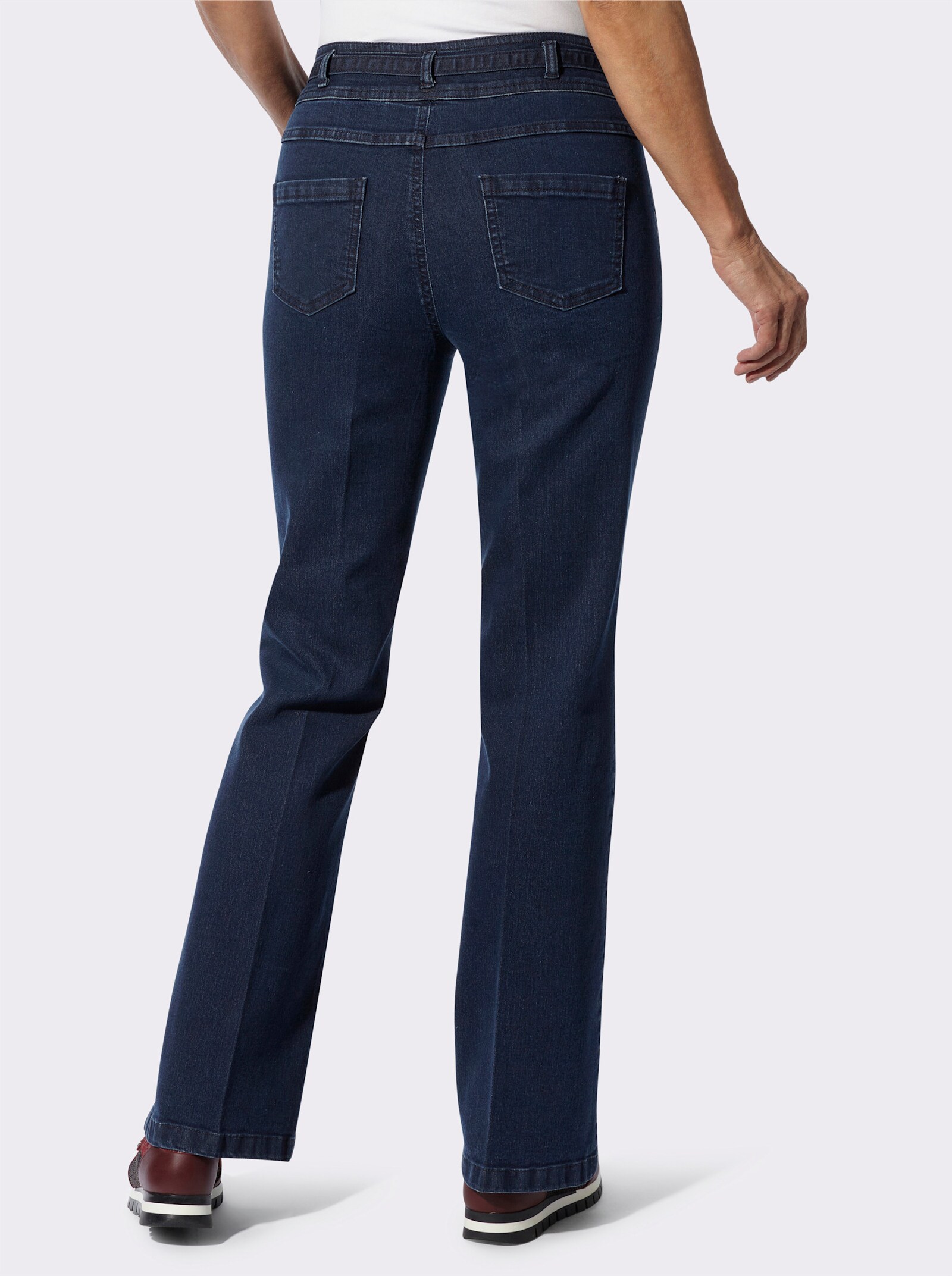 Bootcut-Jeans mit Waschung - dark blue