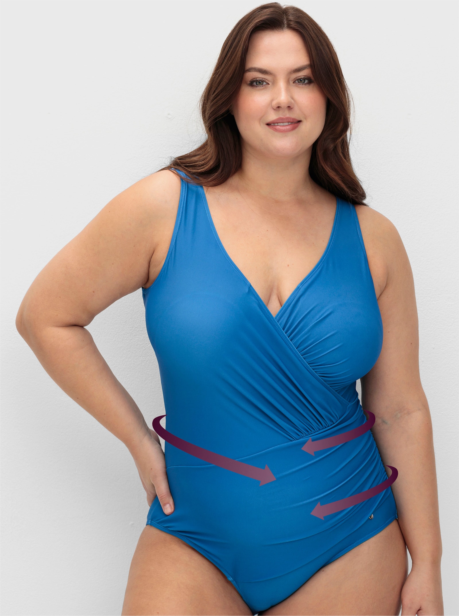 sheego Badeanzug mit Shaping-Effekt - kobaltblau