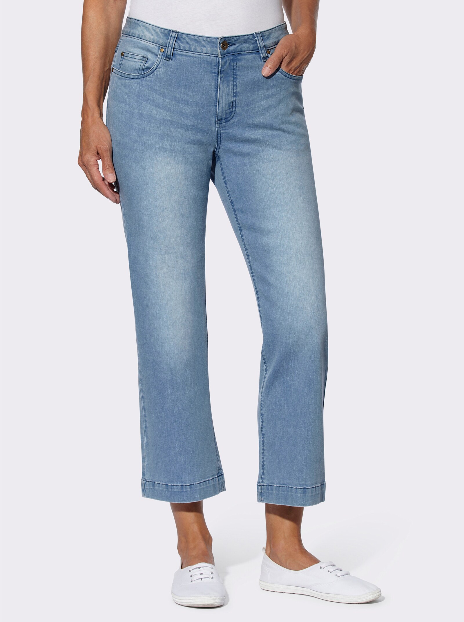 Culotte met wassing voor. - blue-bleached