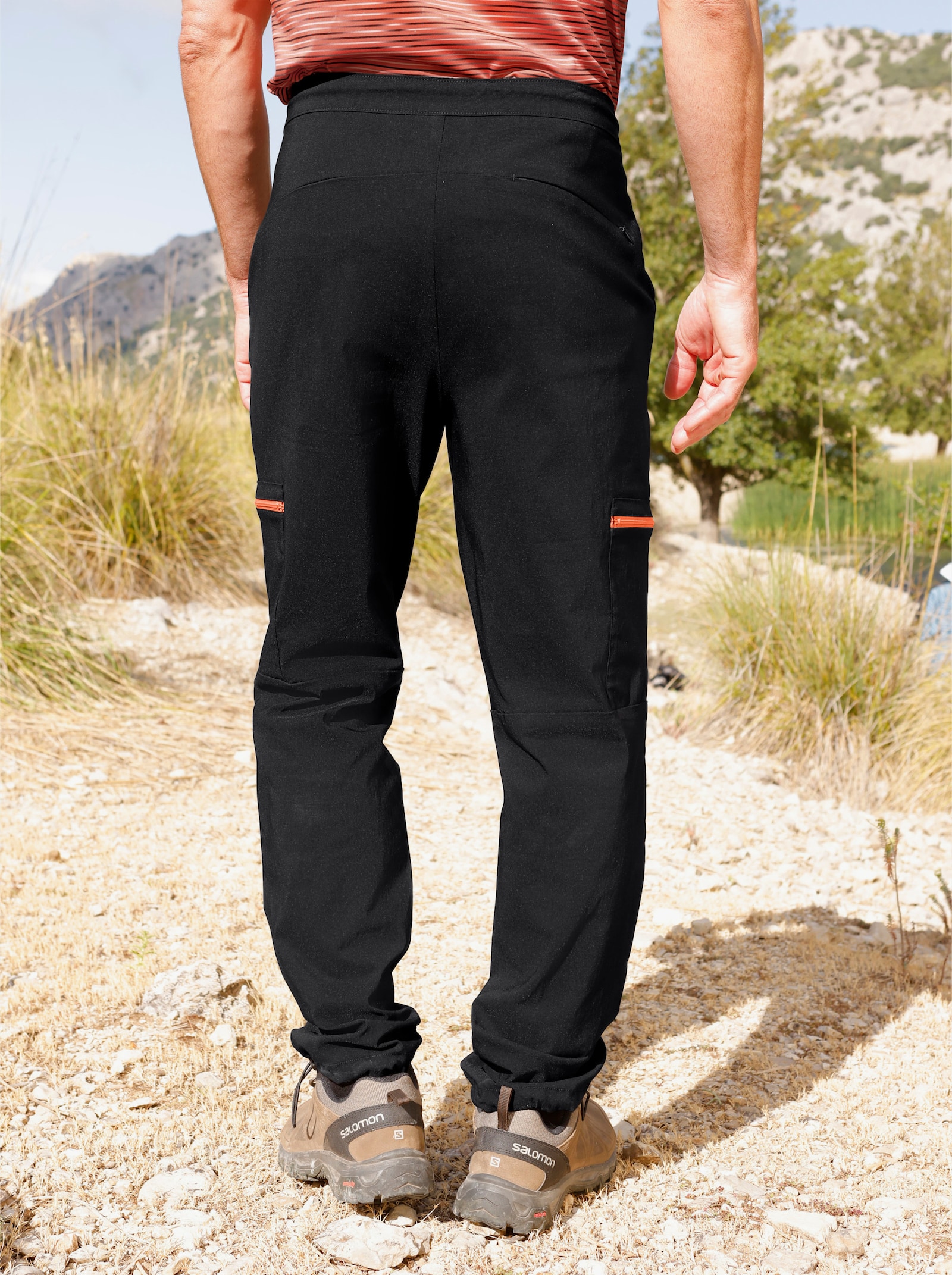 Catamaran Sports Trekkinghose mit Reissverschluss-Cargotaschen - schwarz