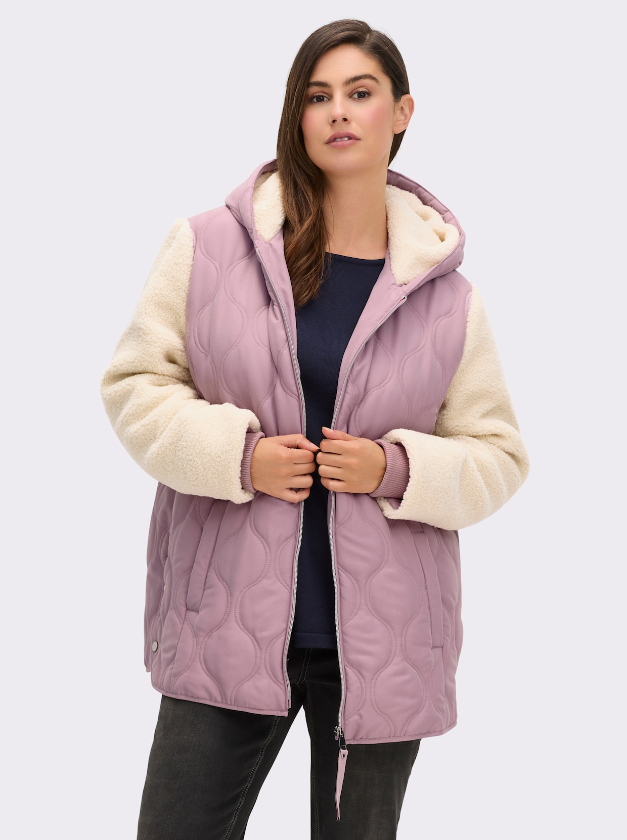 sheego Kapuzenjacke - mauve