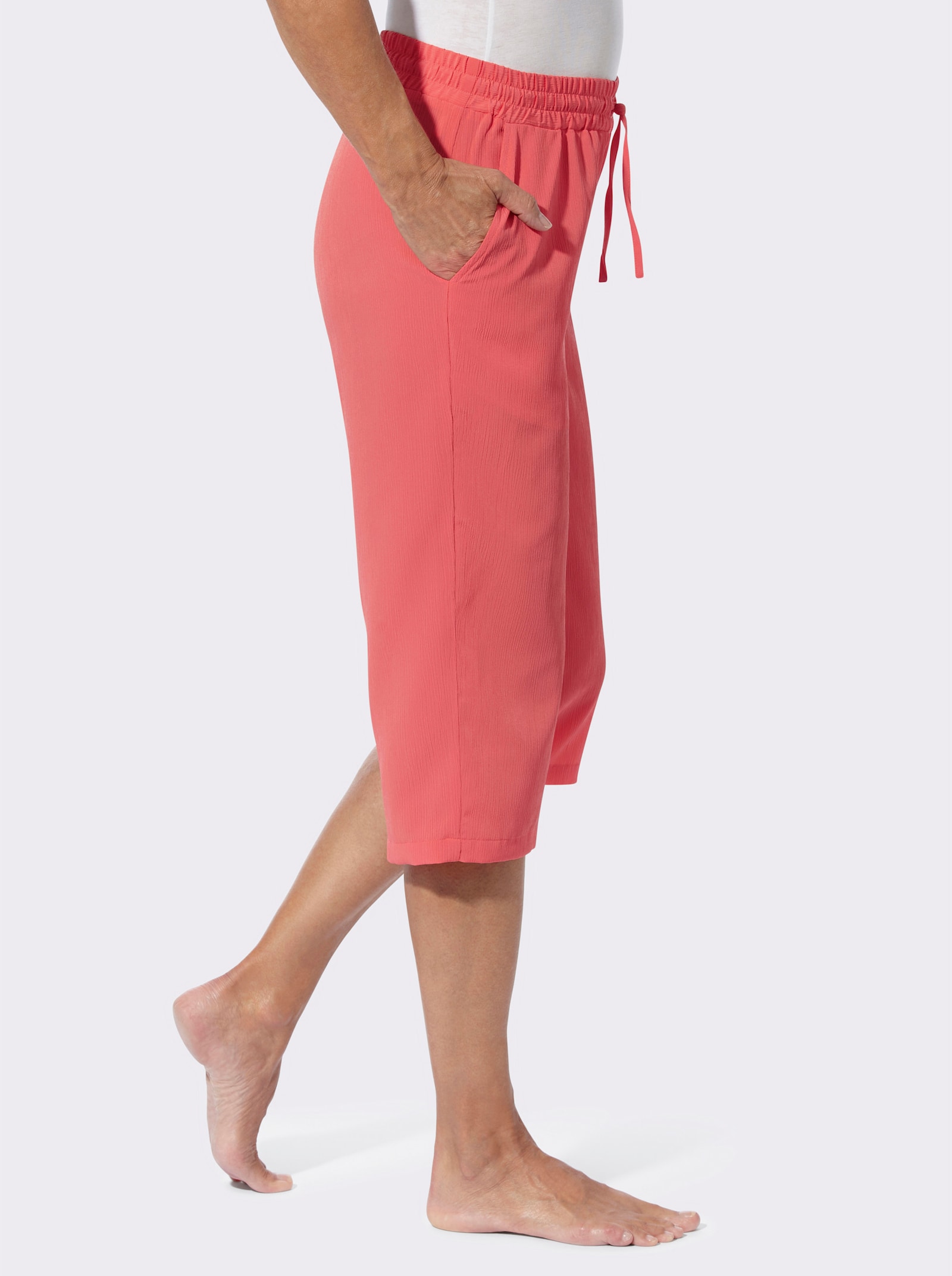 Freizeithose mit weiten Beinen - grapefruit