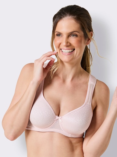 wäschepur T-Shirt-BH mit Bügel und Tüllstickerei - hellrosé