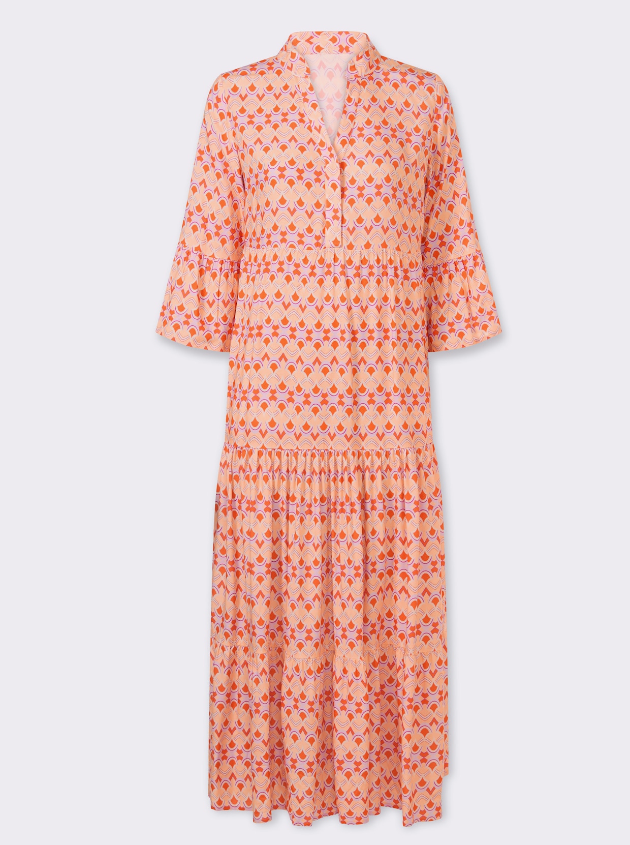 heine Druckkleid - apricot-orange-bedruckt