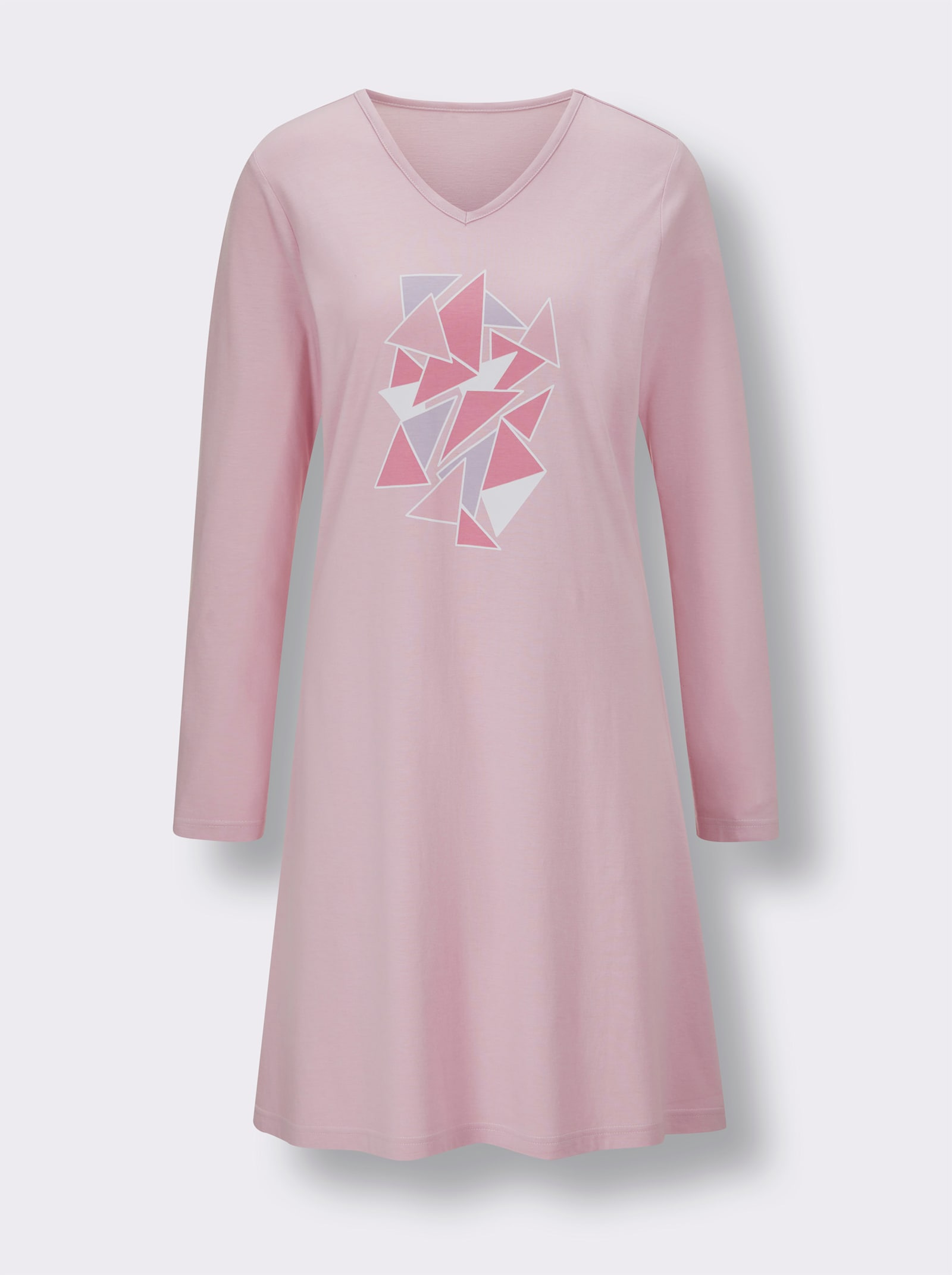 wäschepur Sleepshirts mit Grafikmuster - mittelblau-rosé-bedruckt + flieder