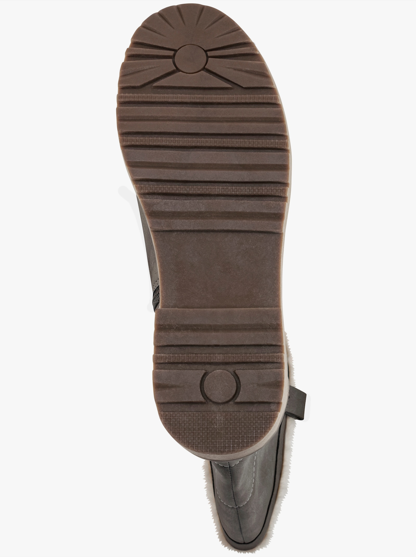 sheego Stiefel mit Pelz-Imitat gefüttert - taupe