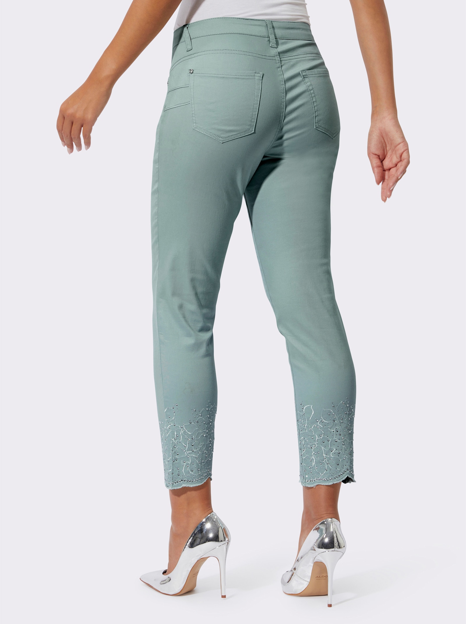  5-Pocket-Jeans mit Wellenkanten - kalkmint