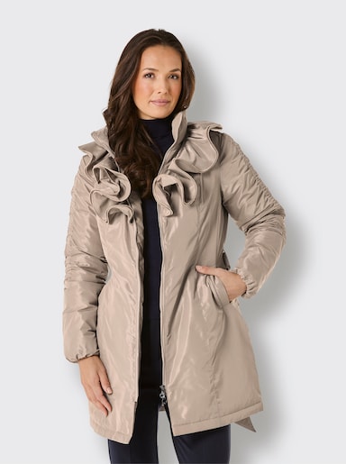 CREATION L PREMIUM Daunenjacke mit doppellagigen Volants - sesam