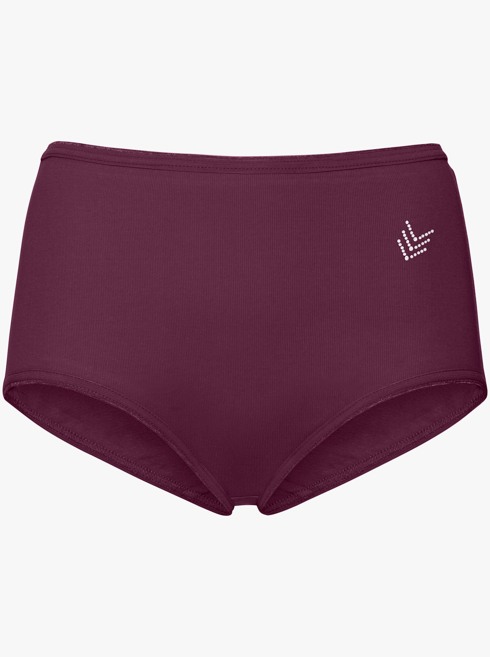 wäschepur Slip met sierelement - 2x petrol + 2x aubergine