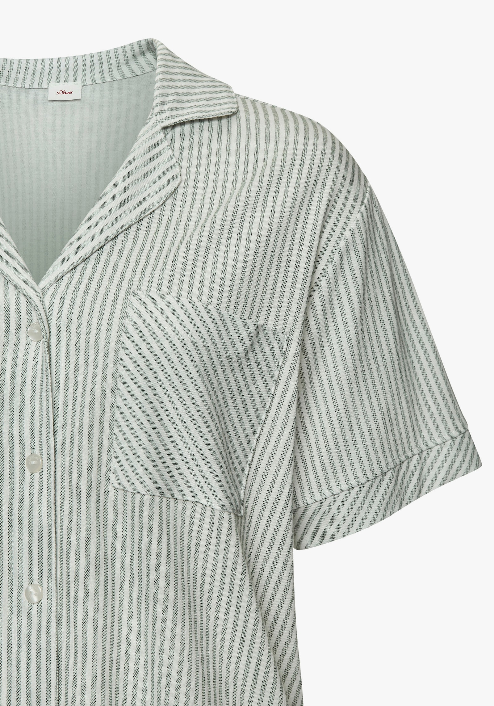 s.Oliver Haut de pyjama - vert à rayures