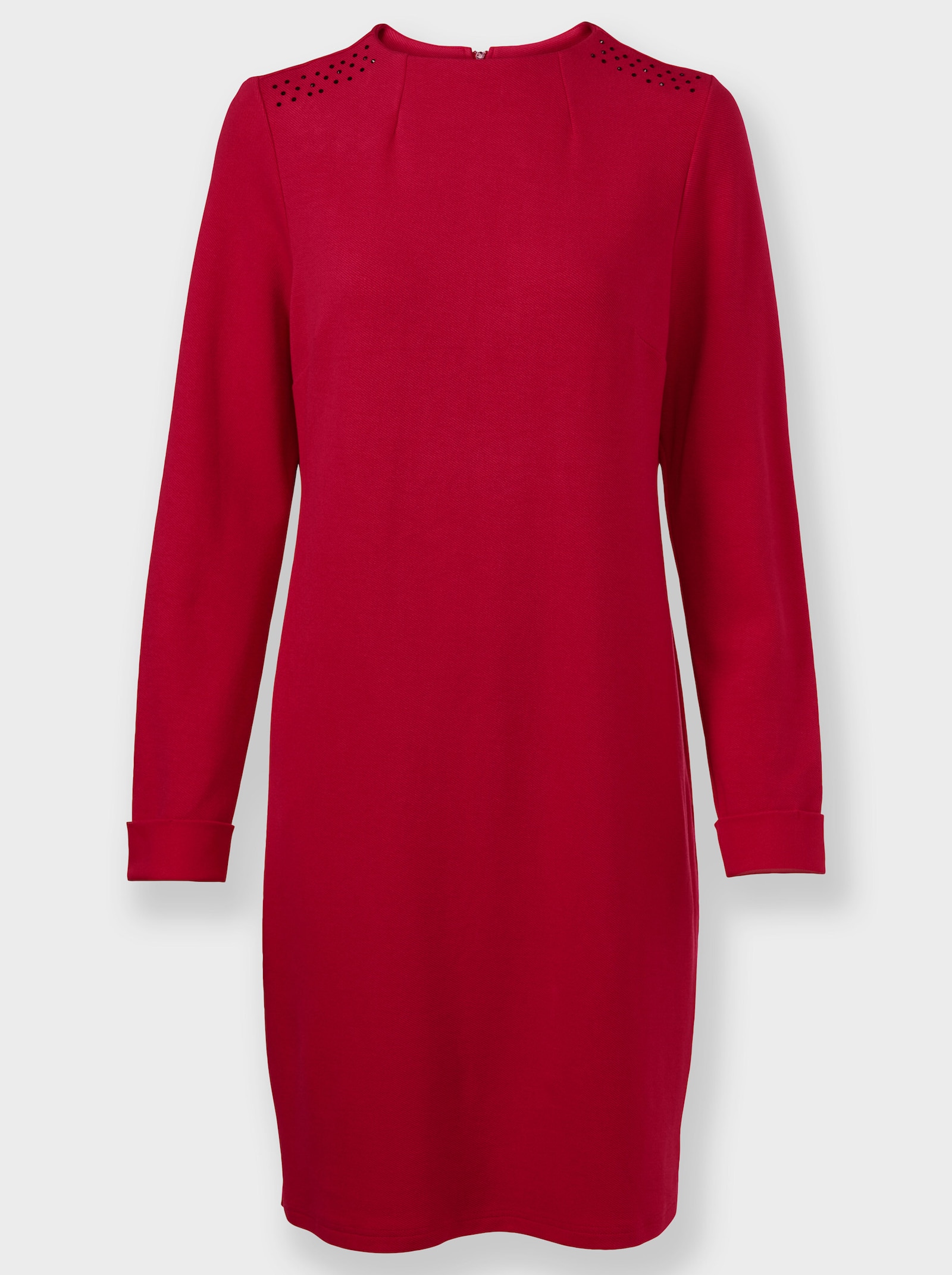 Jerseykleid in effektvoller Struktur - erdbeere