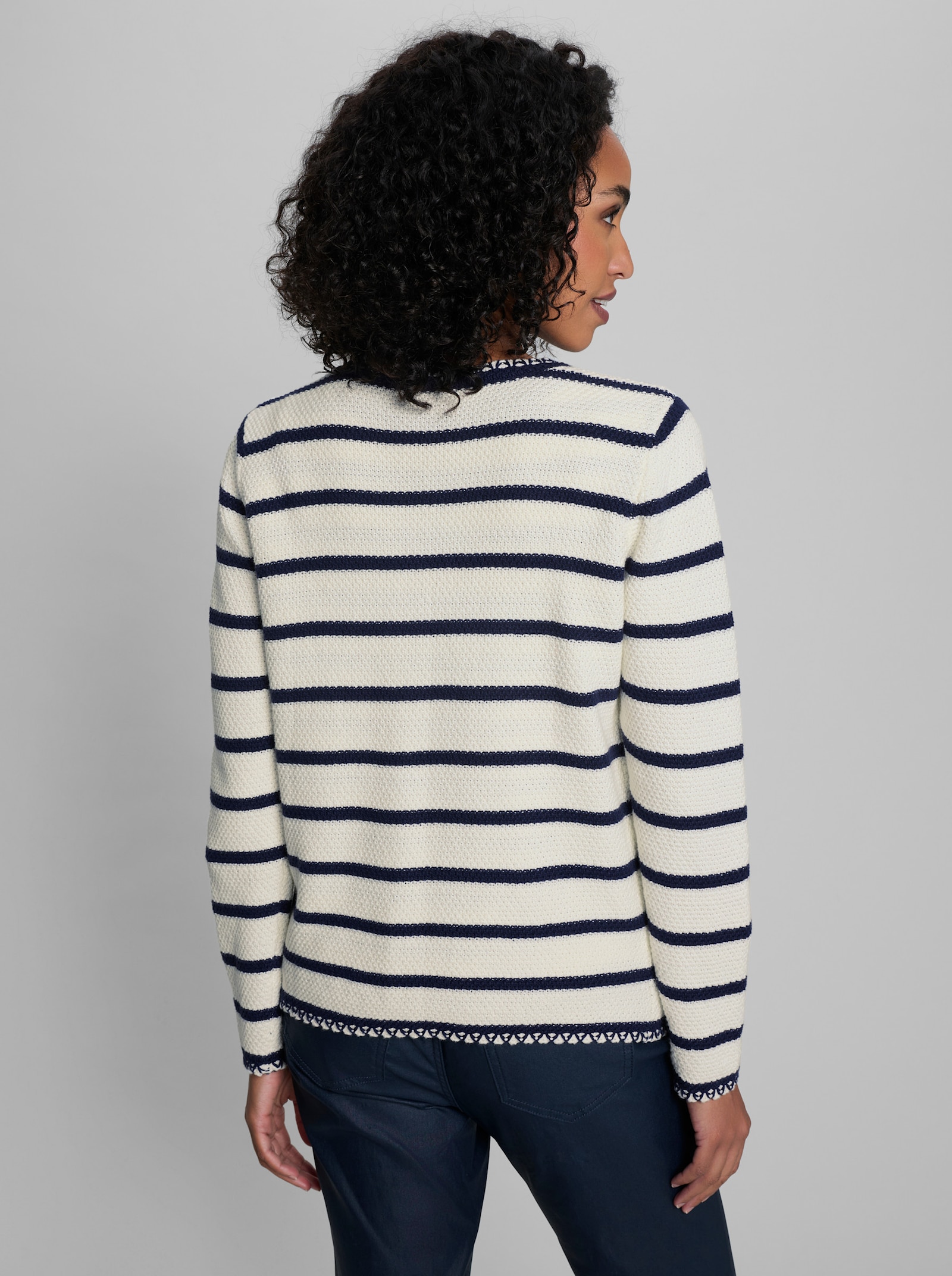 heine Twin-Set - ecru-marine-gestreift