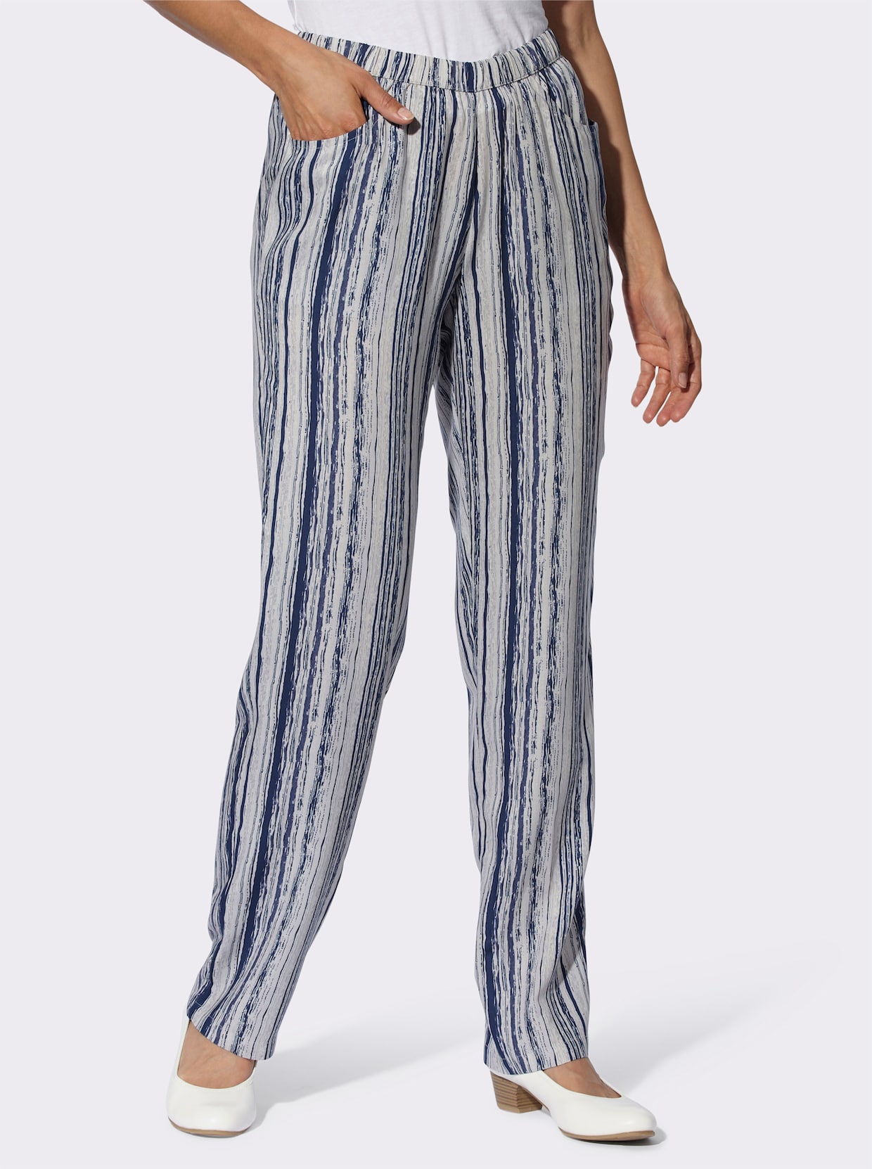Comfortbroek - steengrijs + steengrijs bedrukt