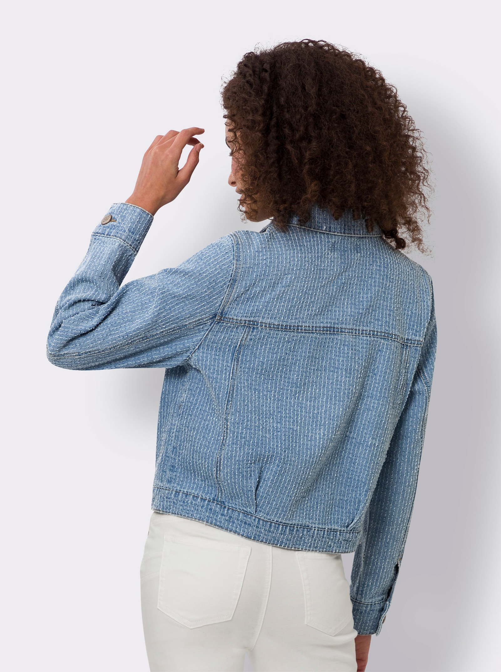 heine Jeansjacke mit Streifen-Struktur - blue-bleached