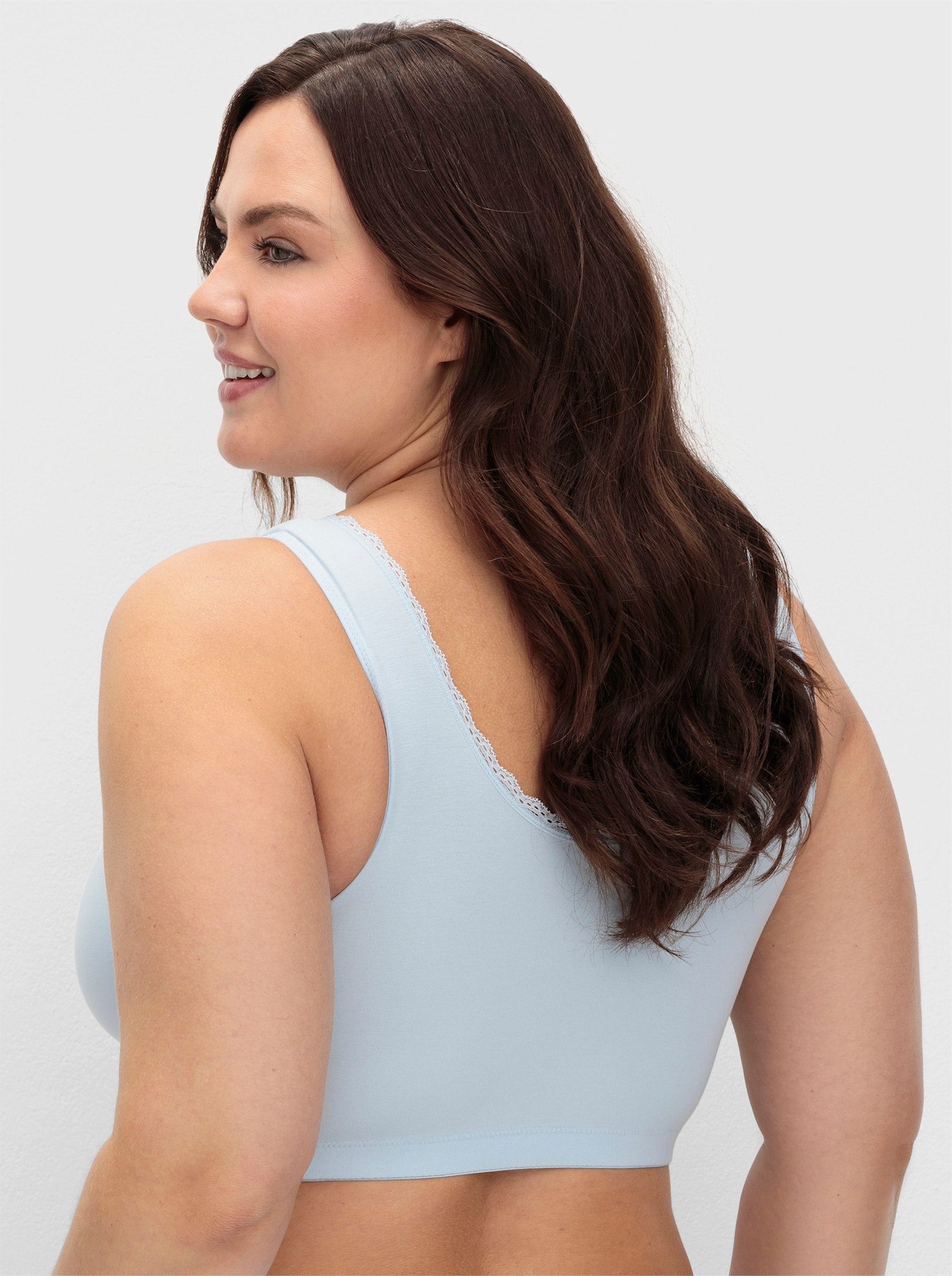 sheego Beugelloze beha in bustiermodel, in set van 2 - marine + lichtblauw