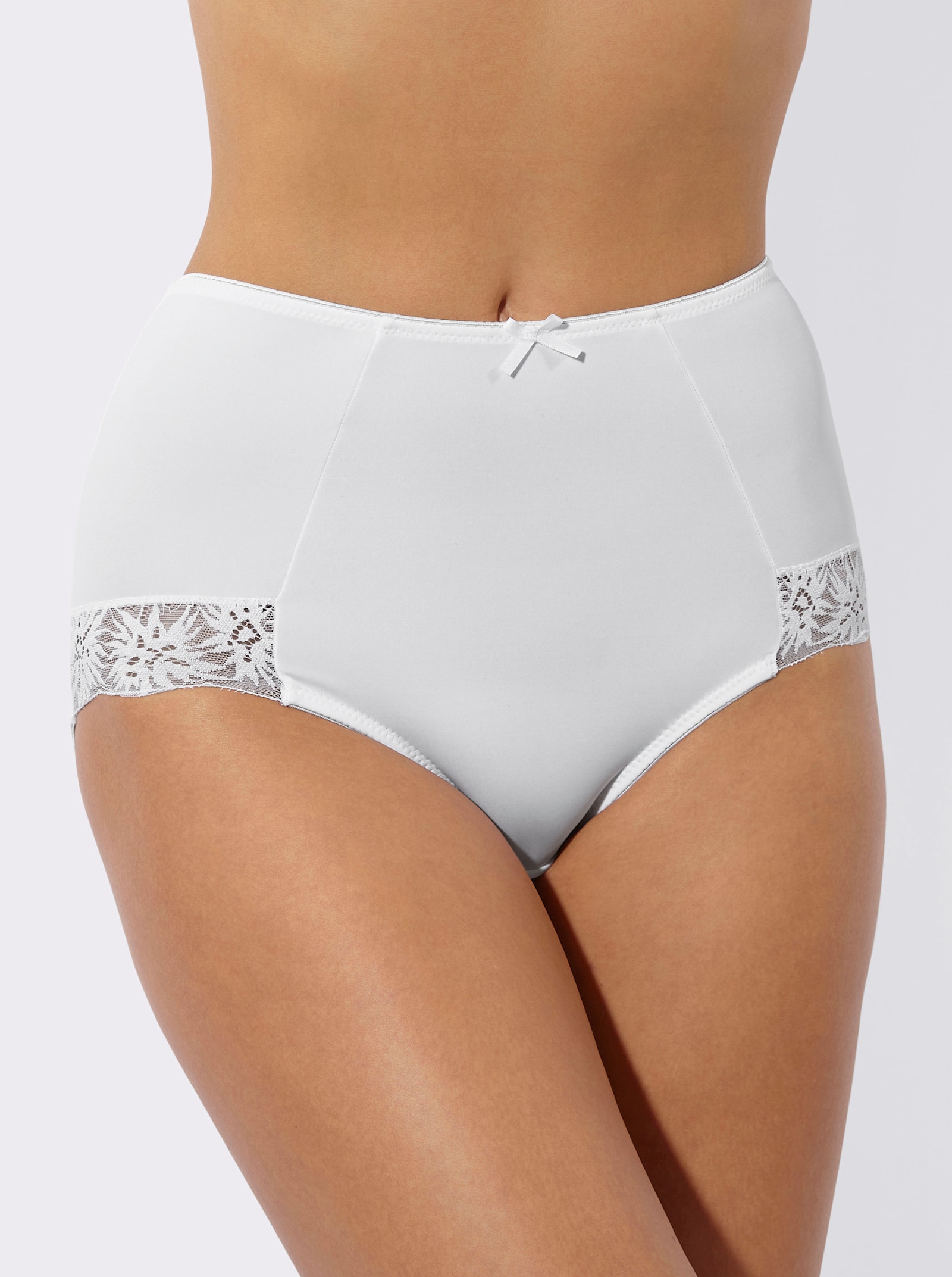 wäschepur Taillenslip mit seitlicher Spitze - 2x weiß