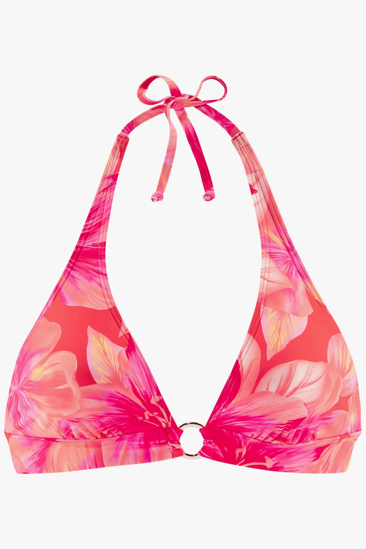 s.Oliver Haut de bikini triangle - pêche imprimé