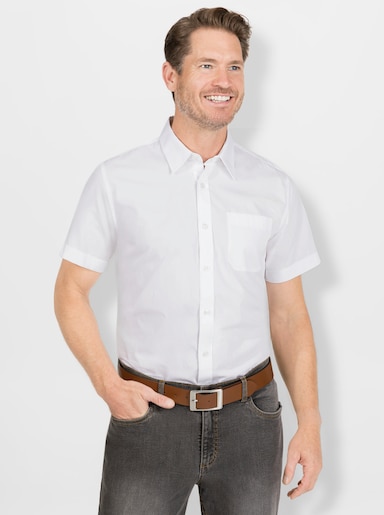 Marco Donati Kurzarmhemd in bügelfreier Baumwolle - weiß