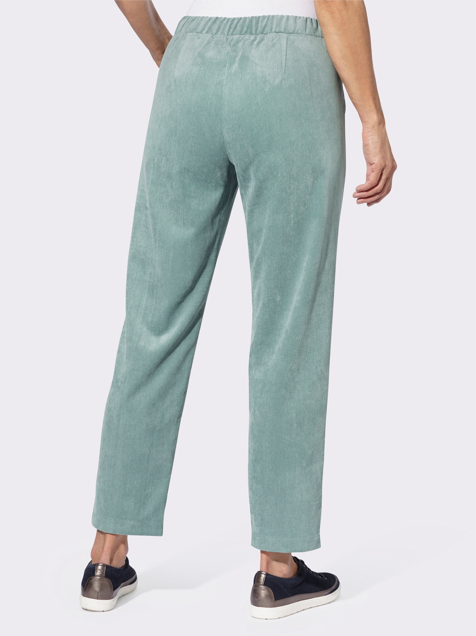 Cordhose in knöchelfreier Länge - jade