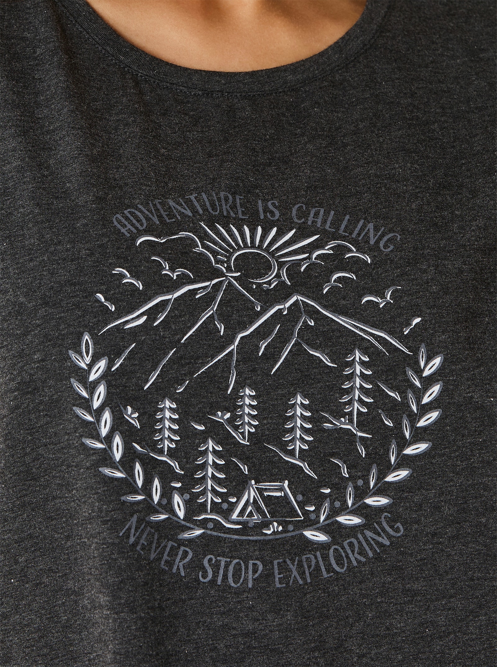 Catamaran Sports Freizeitshirt mit überschnittenen Schultern - graphit-meliert