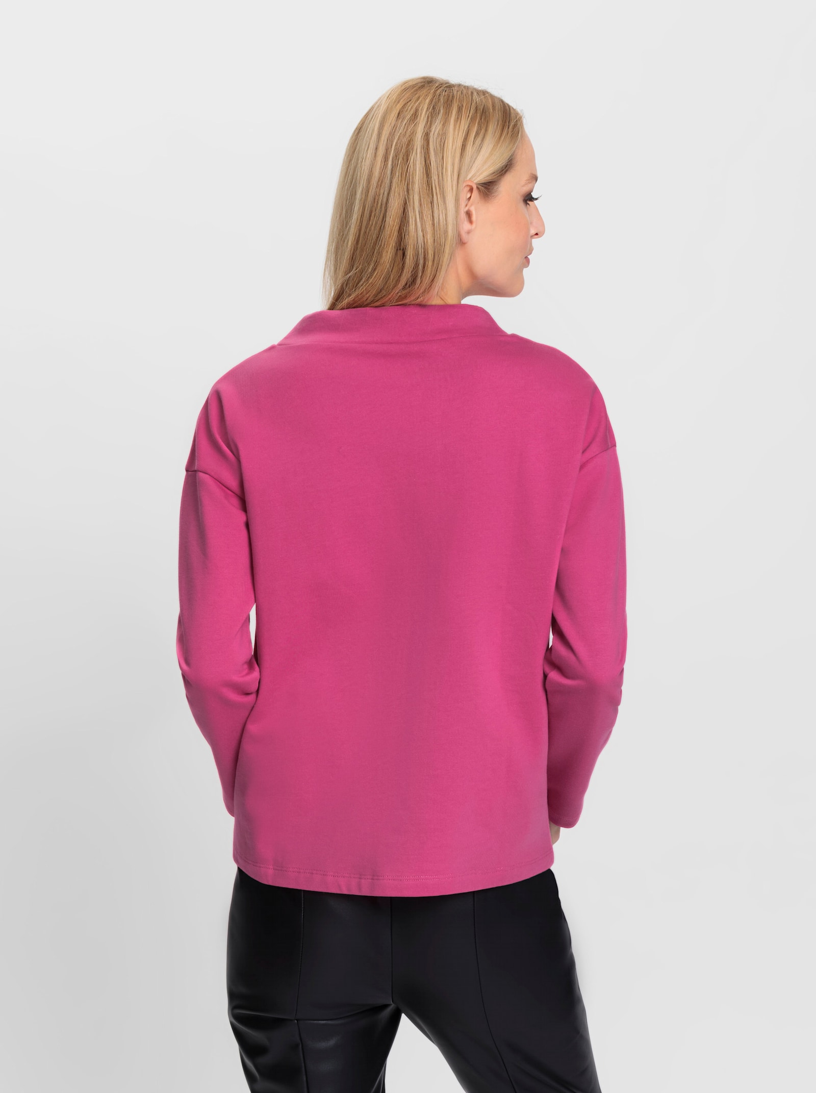 heine Sweatshirt, van binnen warm opgeruwd - fuchsia