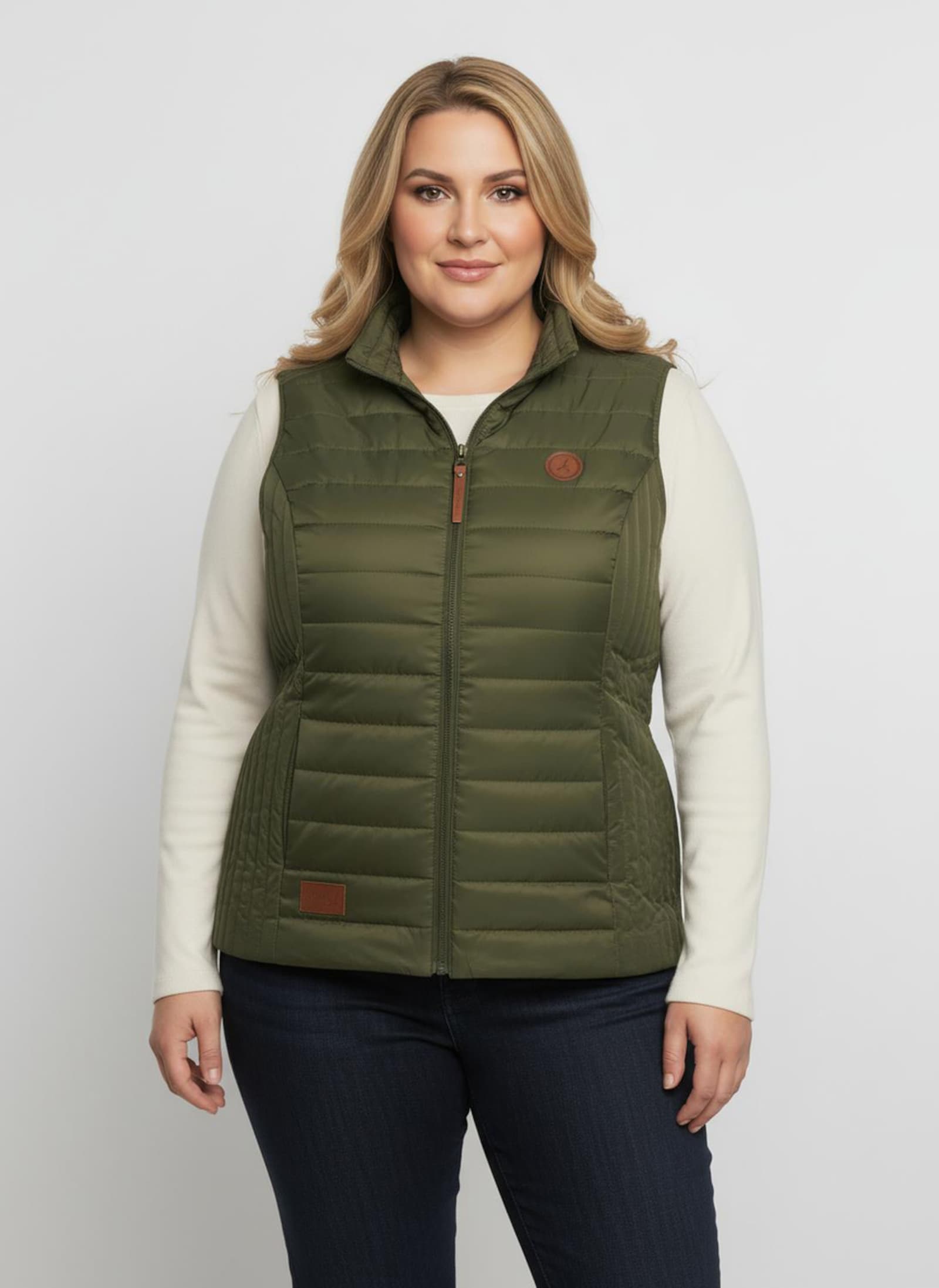 Steppweste mit leichter Wattierung - oliv