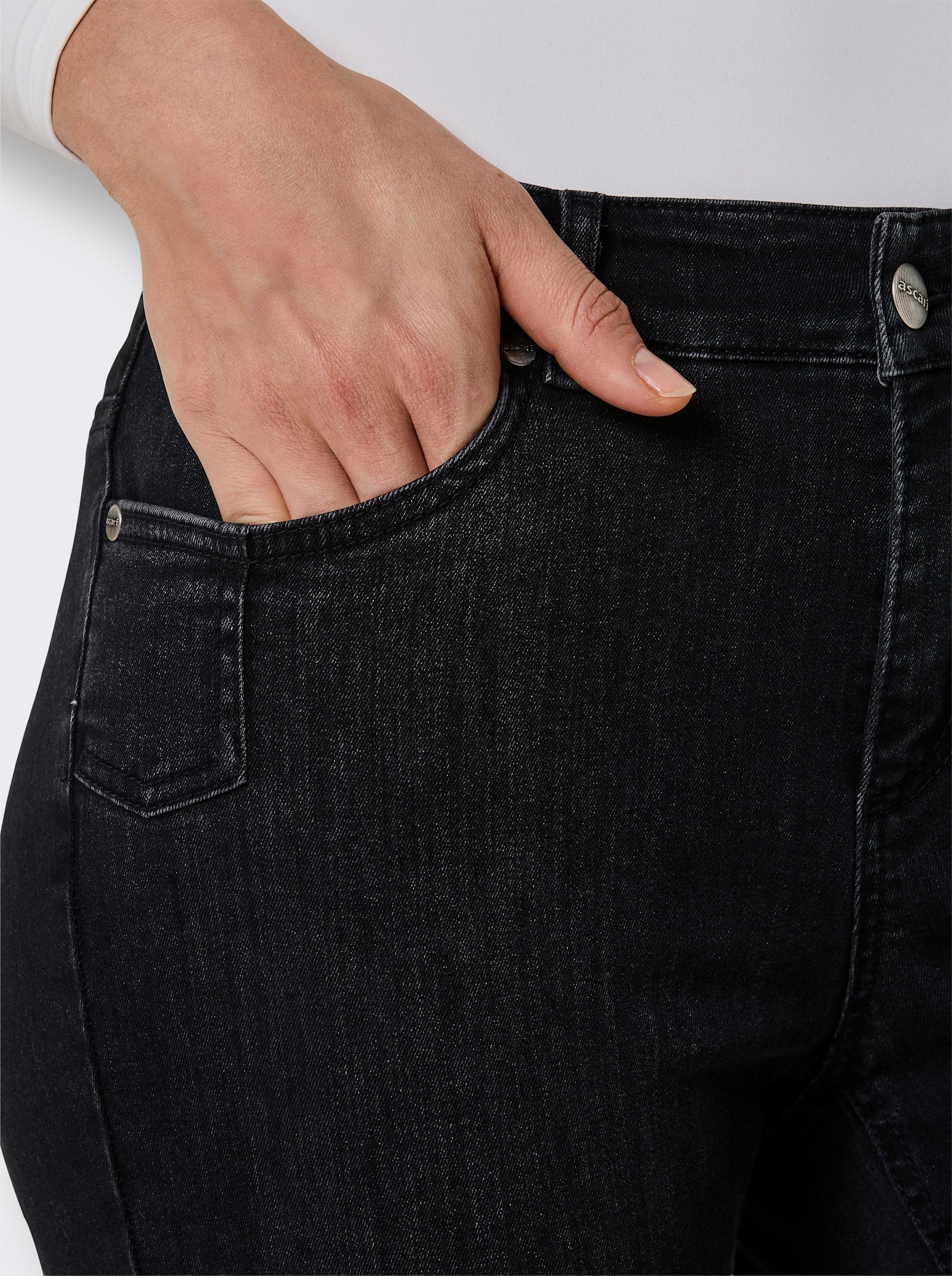 Ascari Stretch-Jeans mit weitem Bein - dark grey-denim