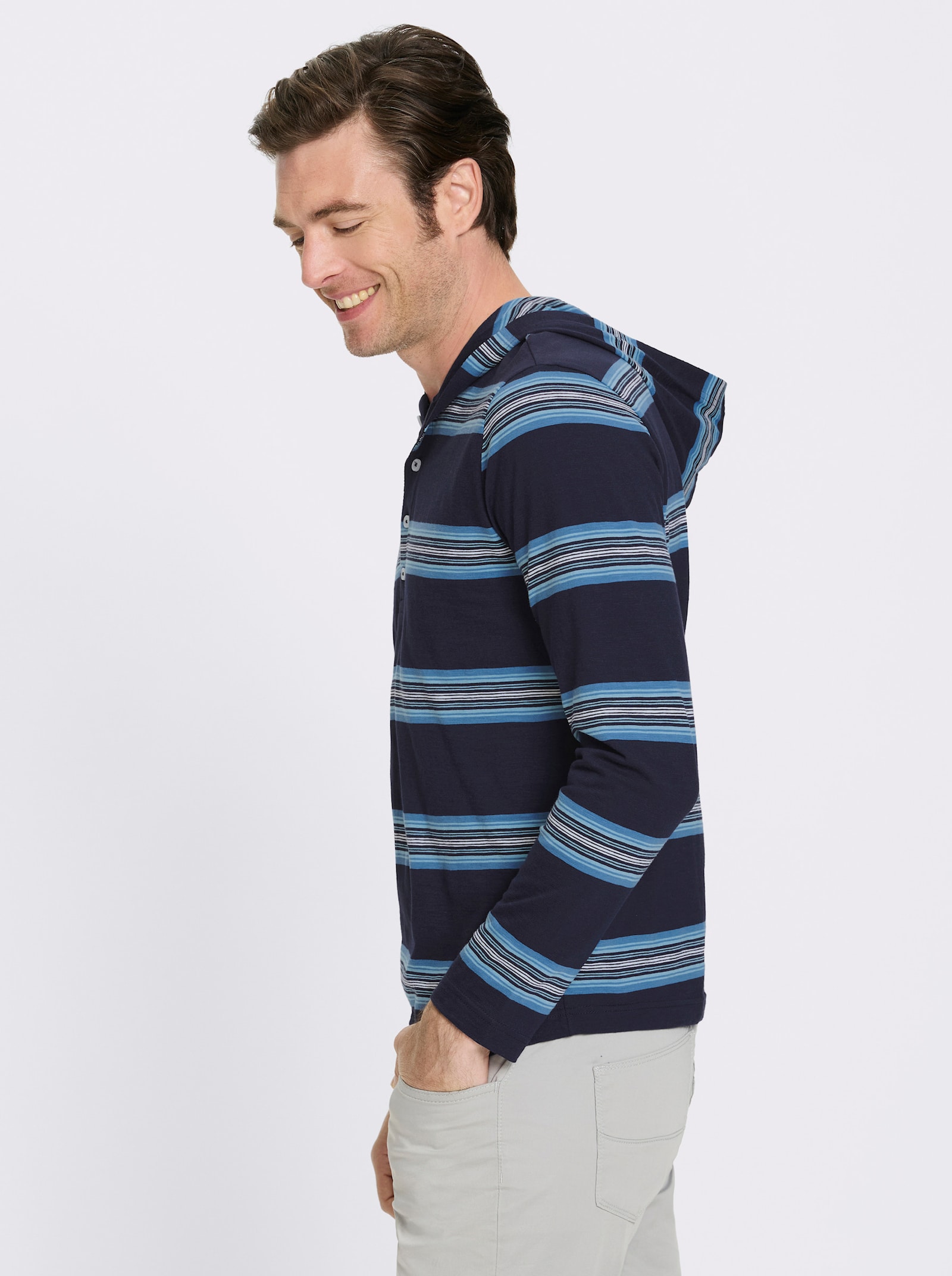 Catamaran Kapuzenshirt - marine-gestreift