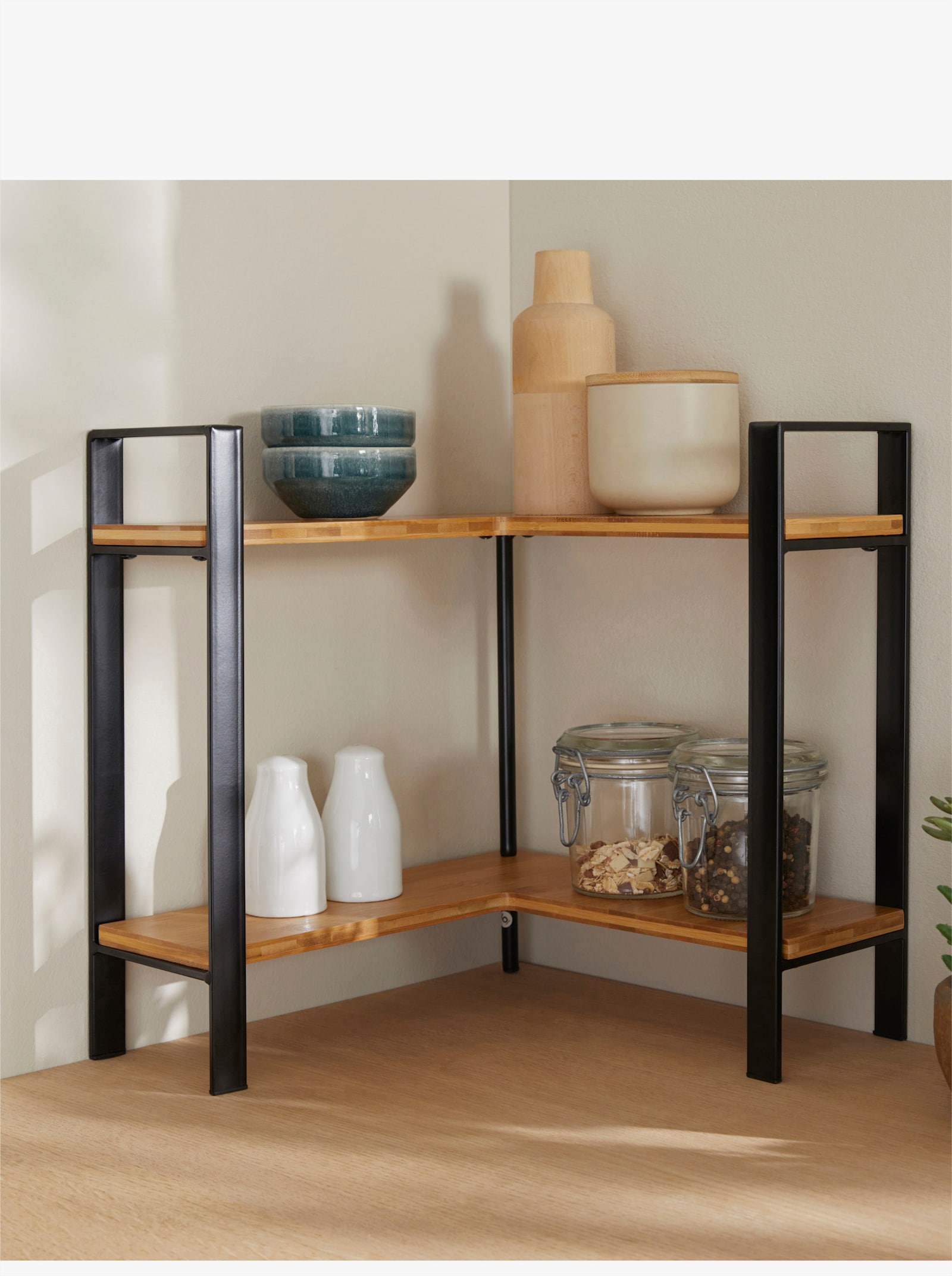 heine home Eckregal - schwarz-braun