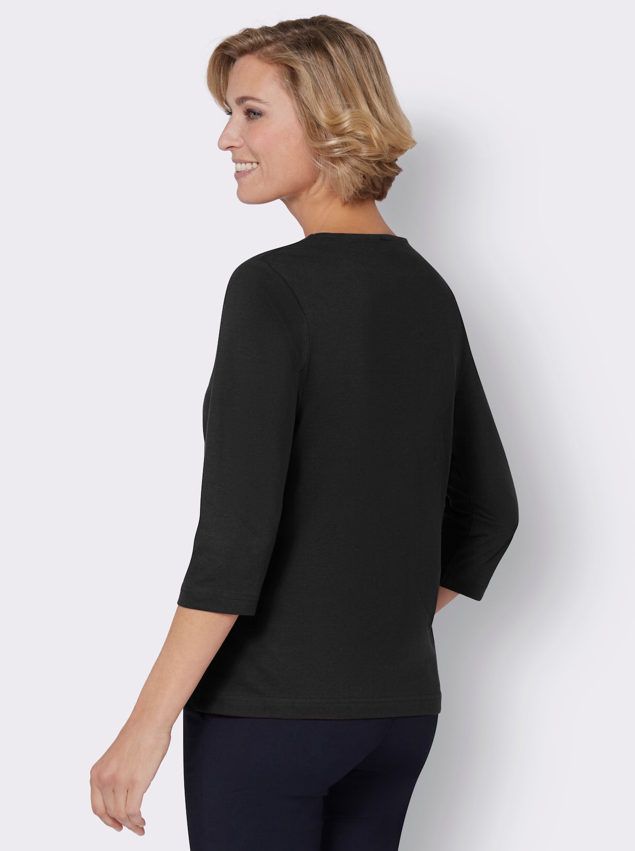 3/4-Arm-Shirt - schwarz