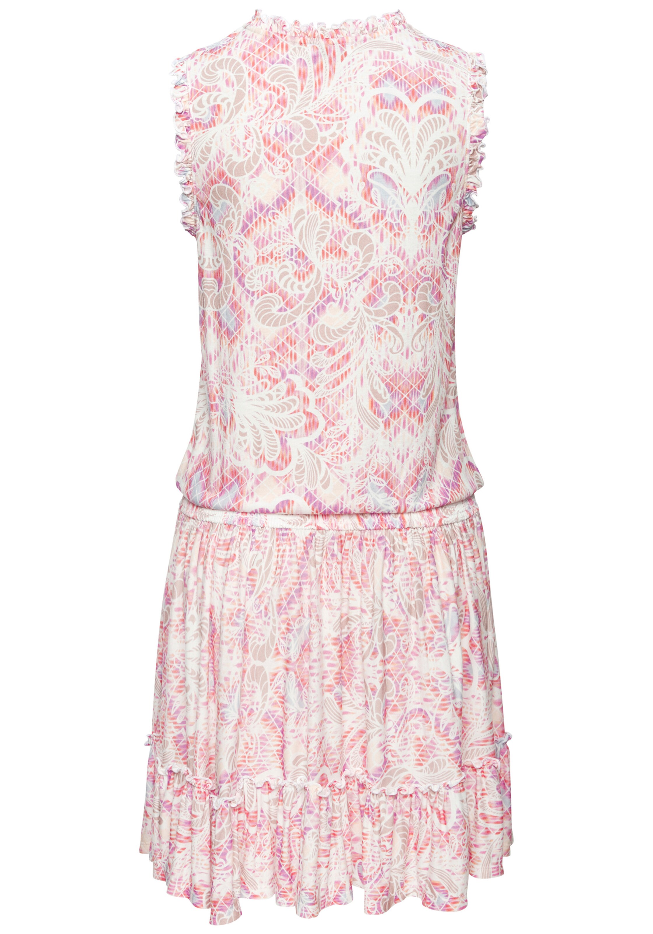 Jersey jurk crème/pink bedrukt, foto 3