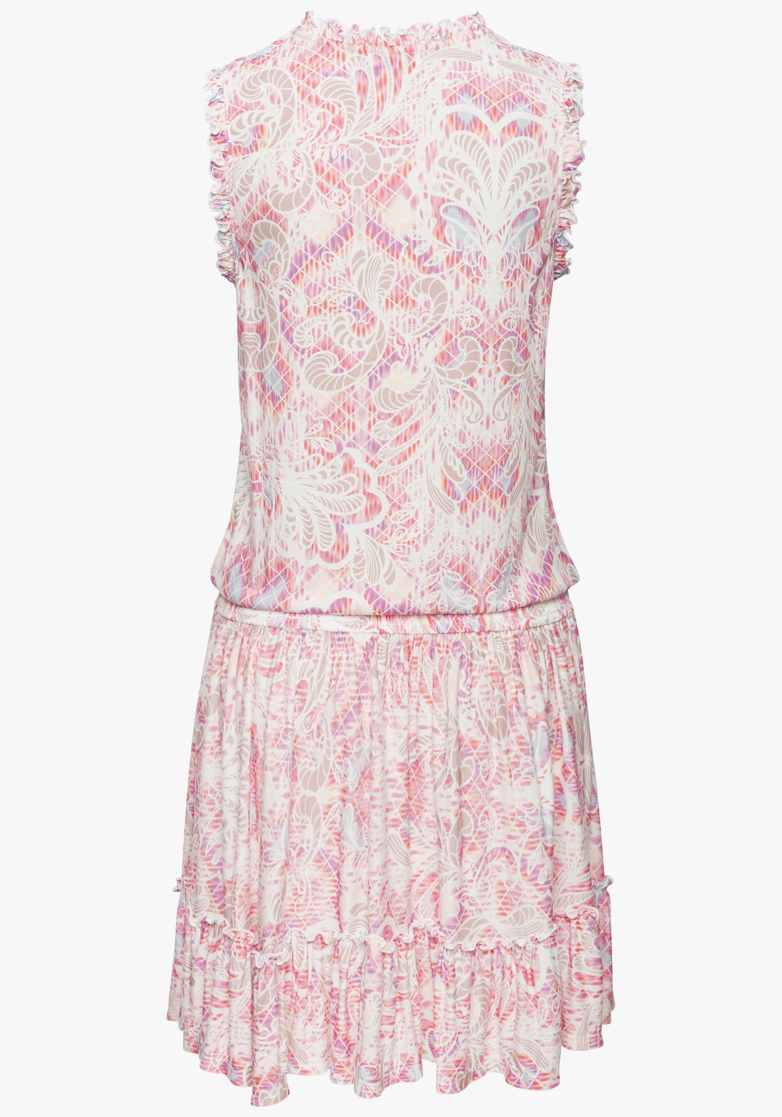 Buffalo Jerseykleid - creme-pink bedruckt