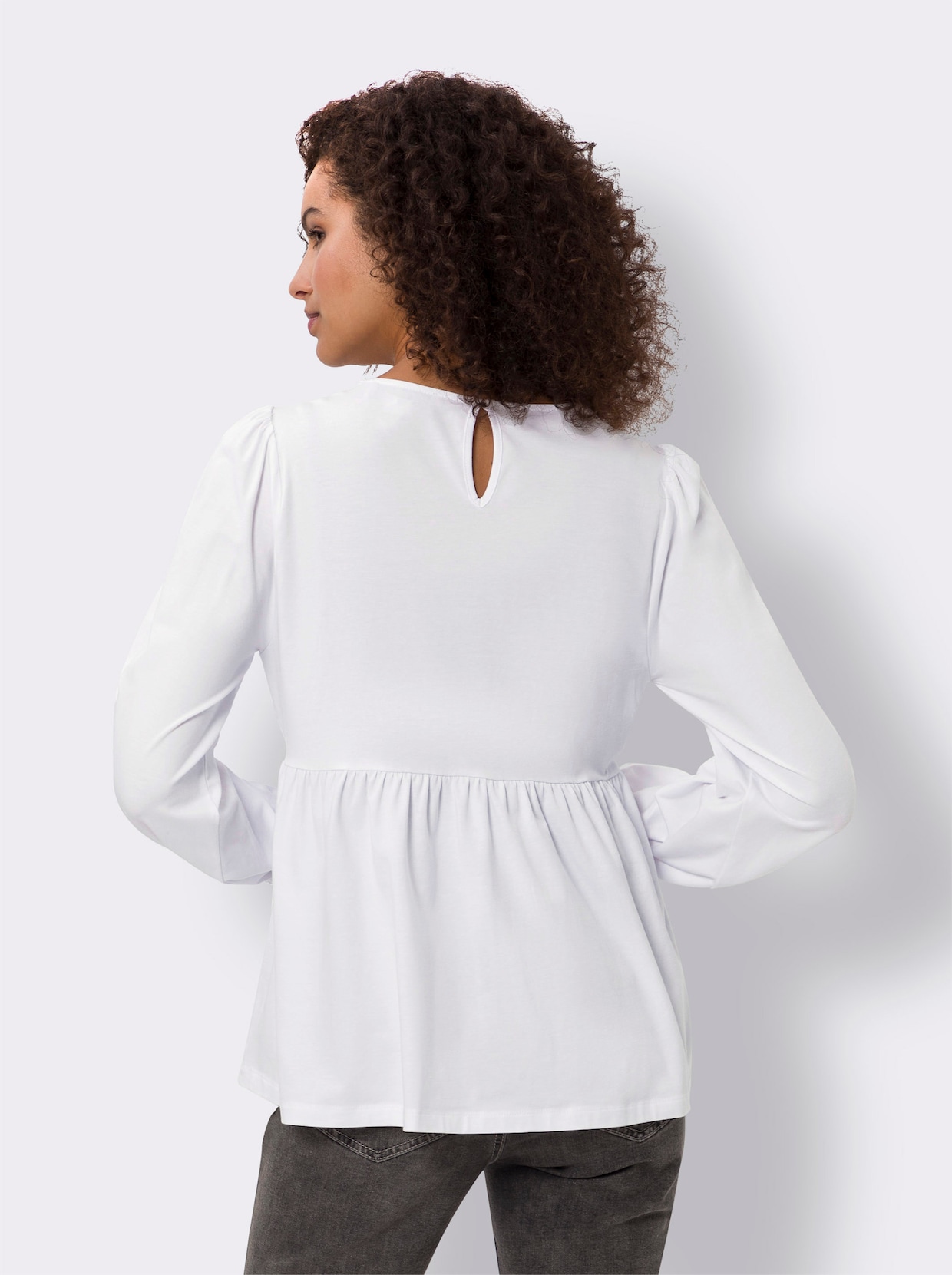 heine T-shirt à basque - écru-chamois à motif