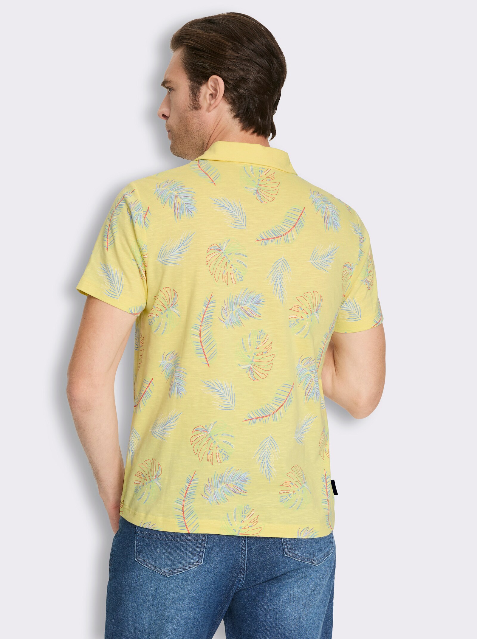 Marco Donati Kurzarmshirt mit exotischem Dessin - zitrone-bedruckt