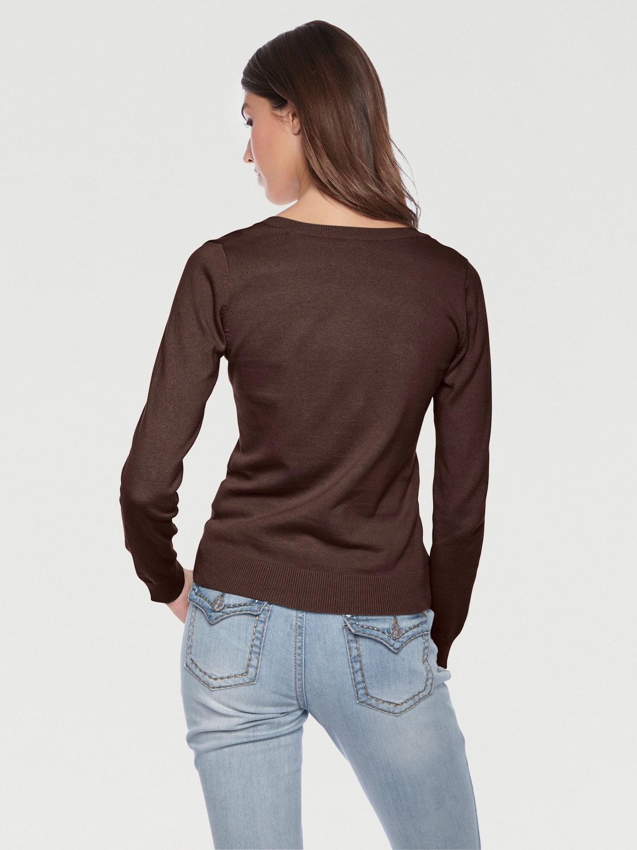 heine Pullover met ronde hals - chocobruin