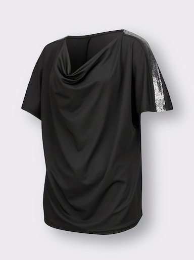 Wasserfallshirt - schwarz