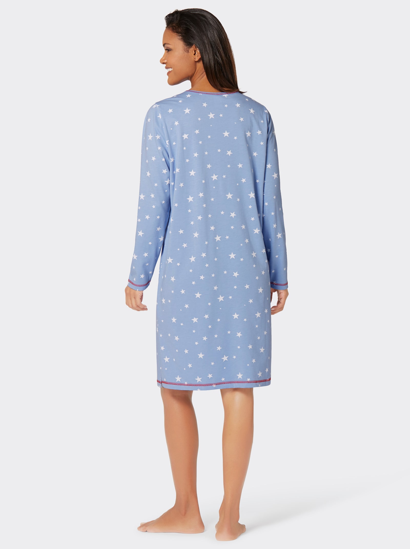 wäschepur Slaapshirts met sterretjesmotieven - blauw geprint + blauw