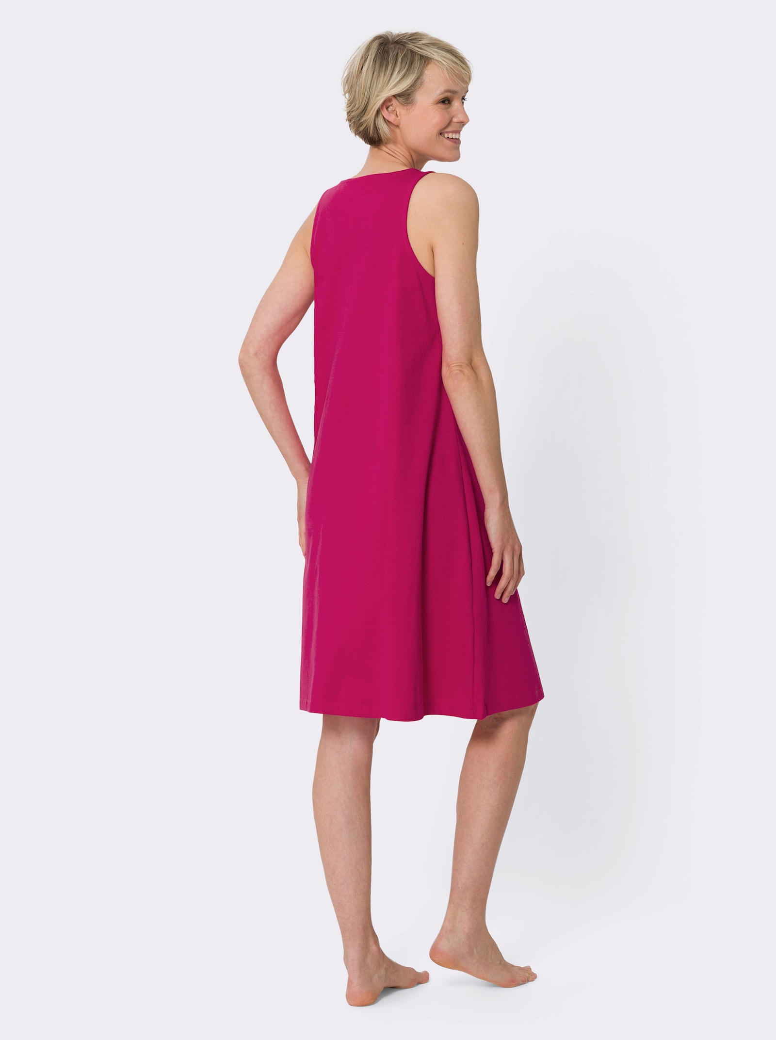 Letné šaty, ozdobné krúžky na ramienkach - ružová