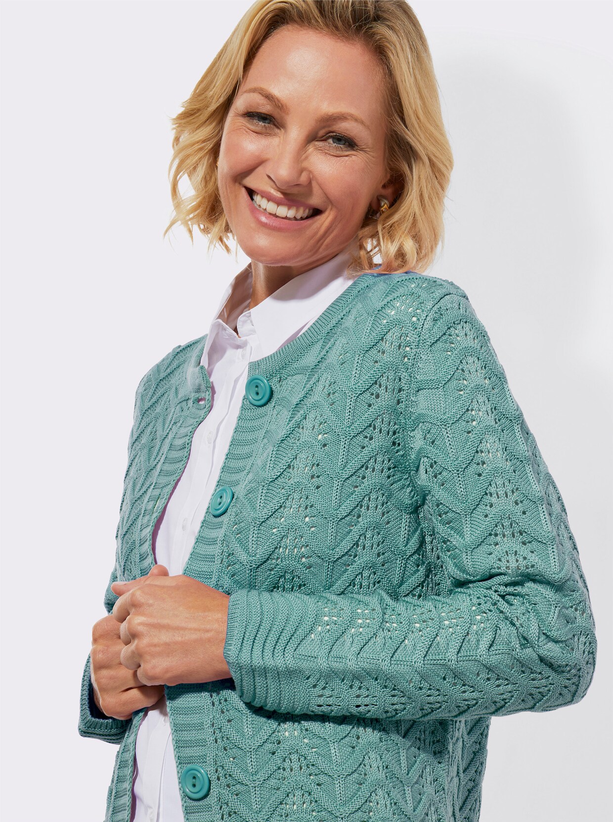 Strickjacke - salbei