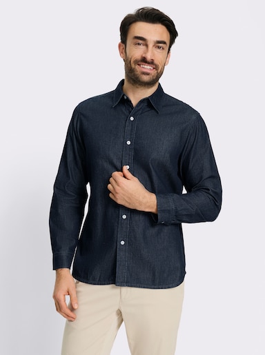 Catamaran Jeanshemd mit Ellenbogen-Patches - dark blue denim