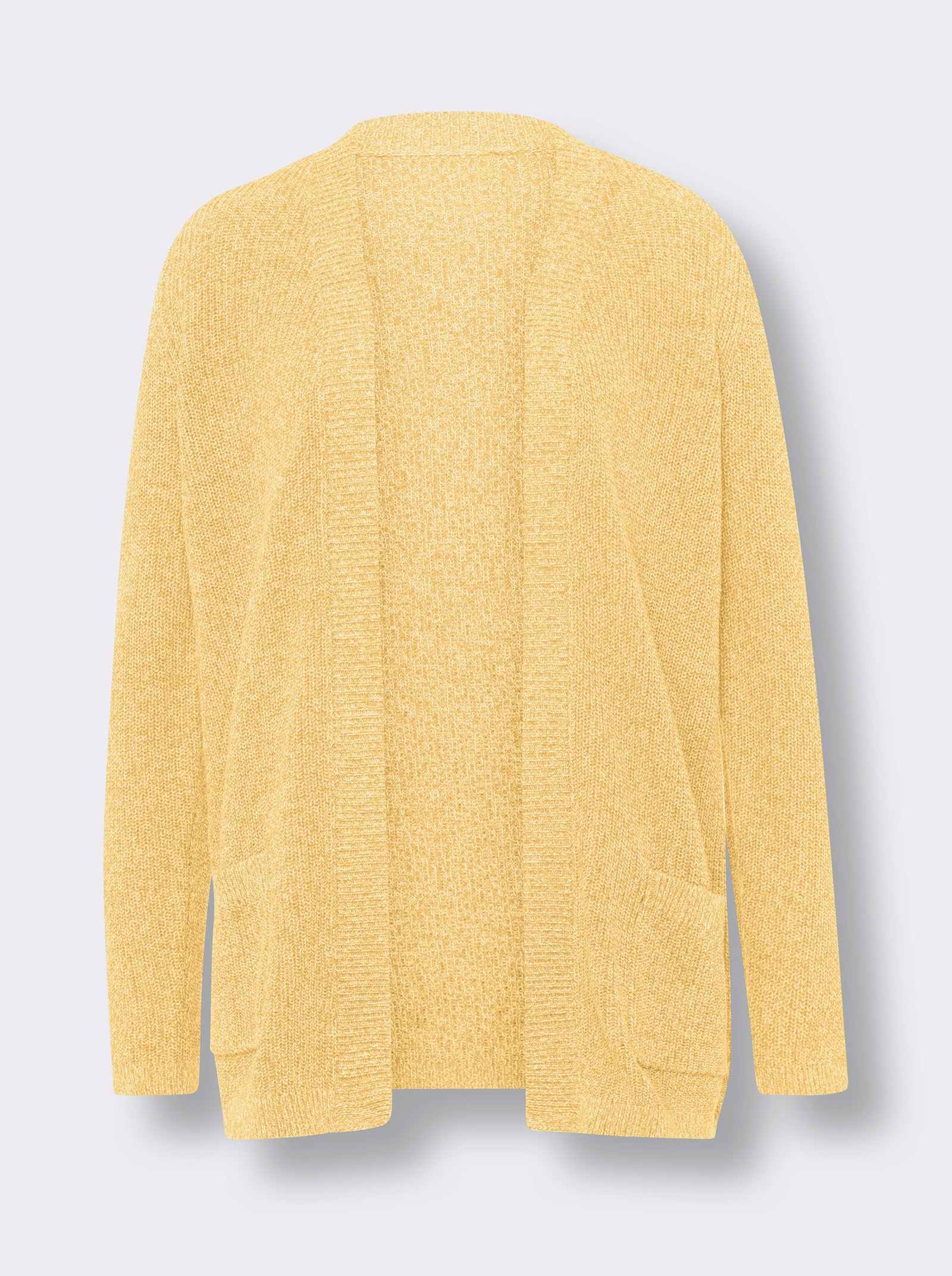 Strickjacke mit aufgesetzten Taschen - gelb-meliert