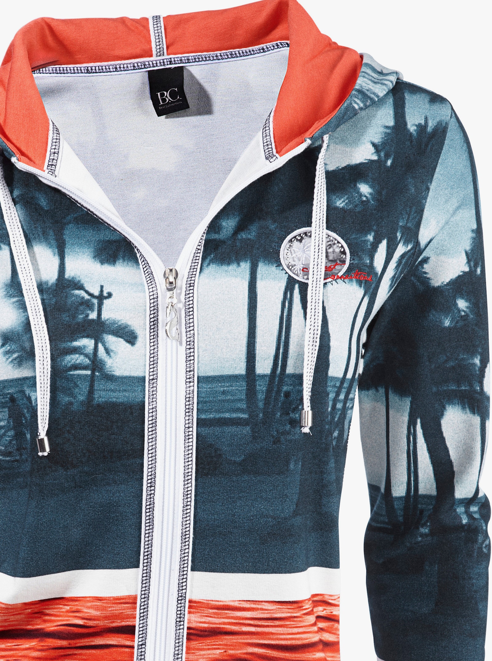 heine Shirtjacke mit Fotoprint - koralle