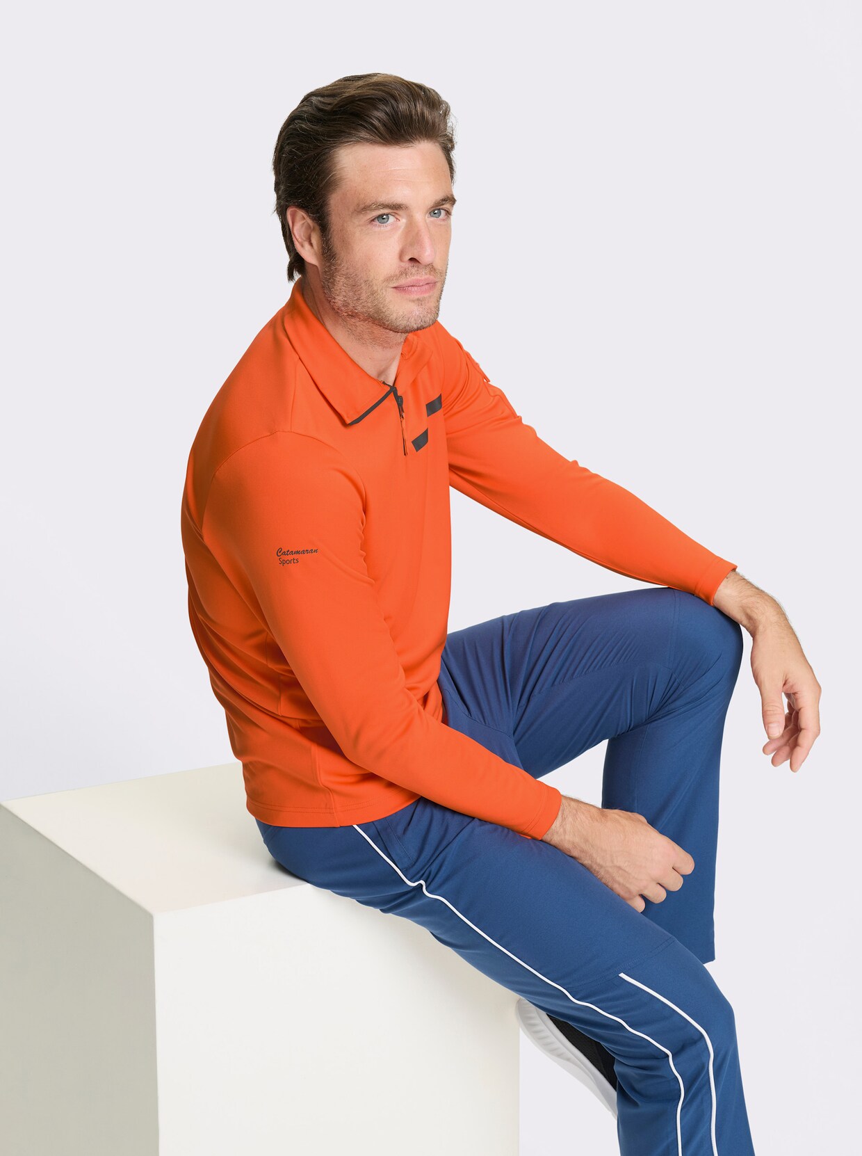 Catamaran Sports Sweatshirt in Interlock-Qualität - orange