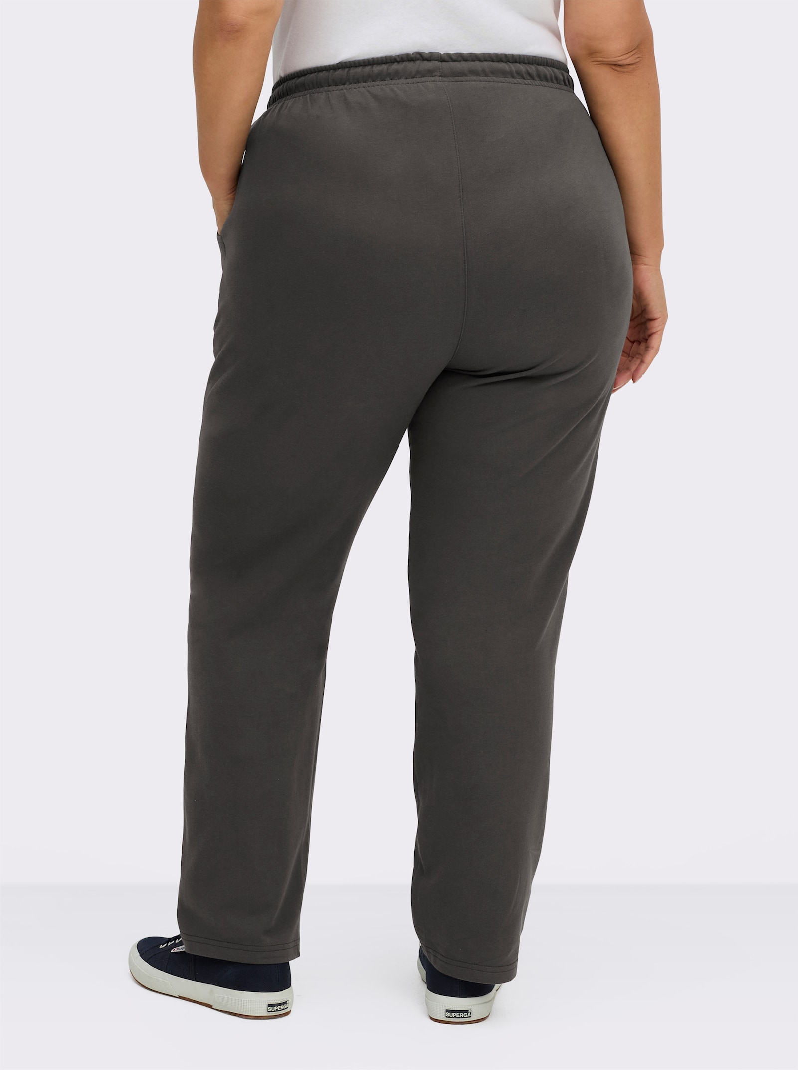 Jerseyhose mit Tunnelzug und Bindeband - graphit