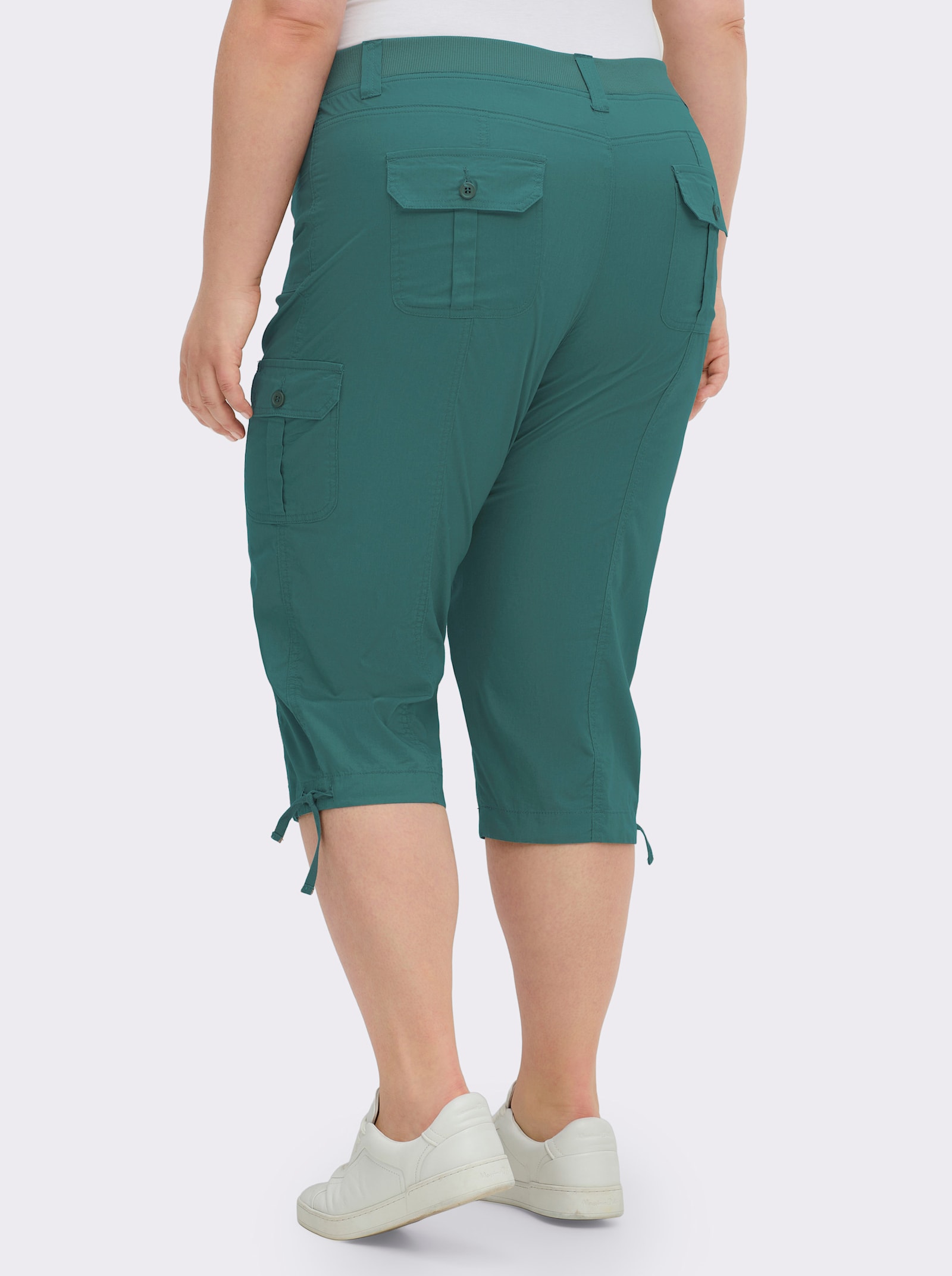 Caprihose mit weitenverstellbarem Saum - petrol