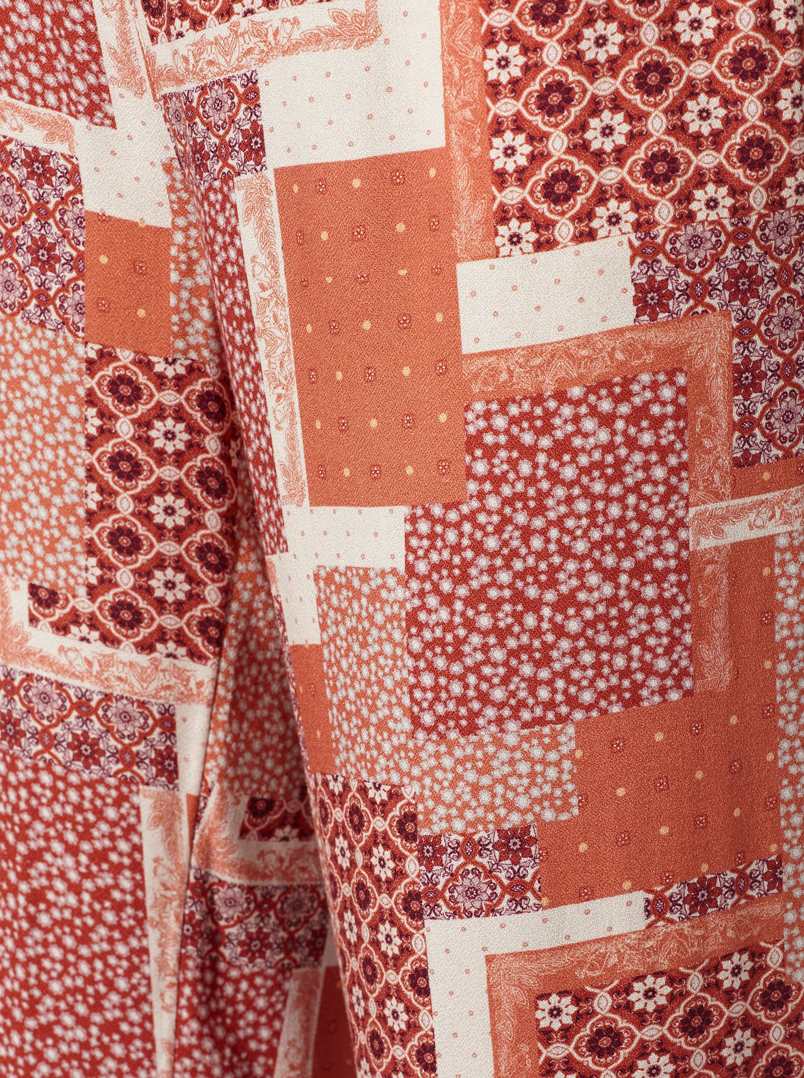 Druckhose mit Rundum-Dehnbund - champagner-papaya-bedruckt