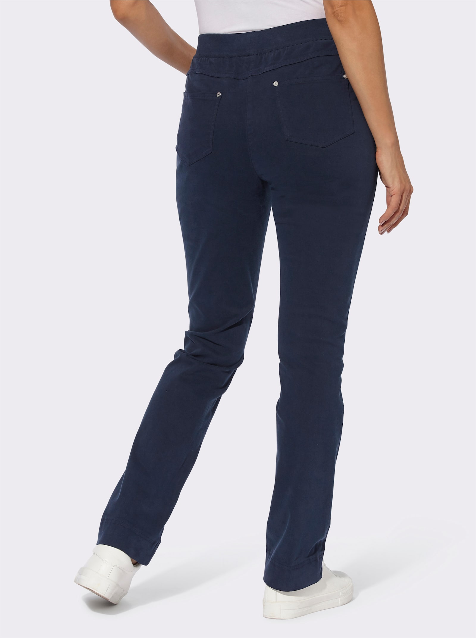 Schlupfjeans mit Jersey-Bund - marine