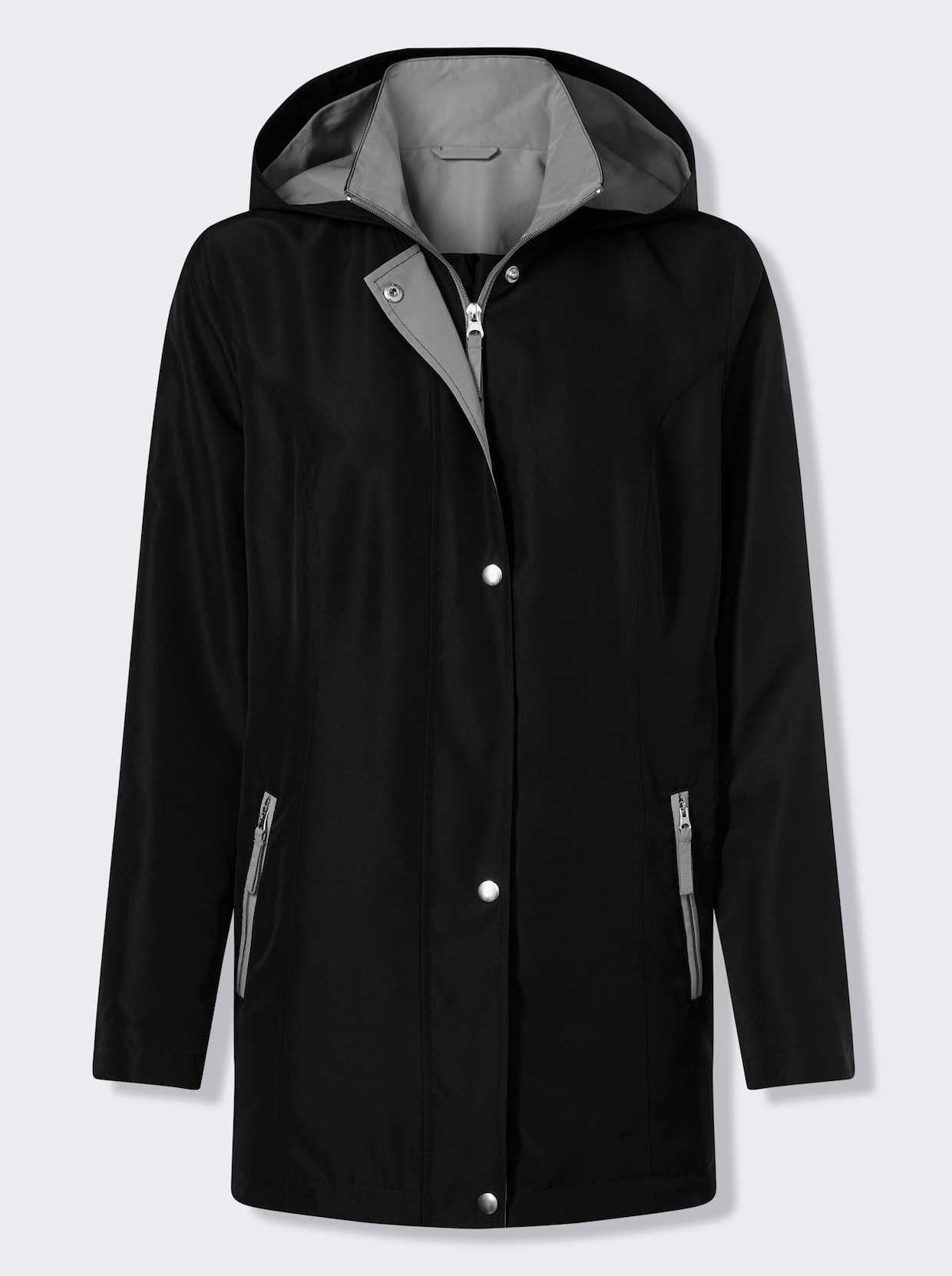 Funktionsjacke mit Innentasche - schwarz-grau